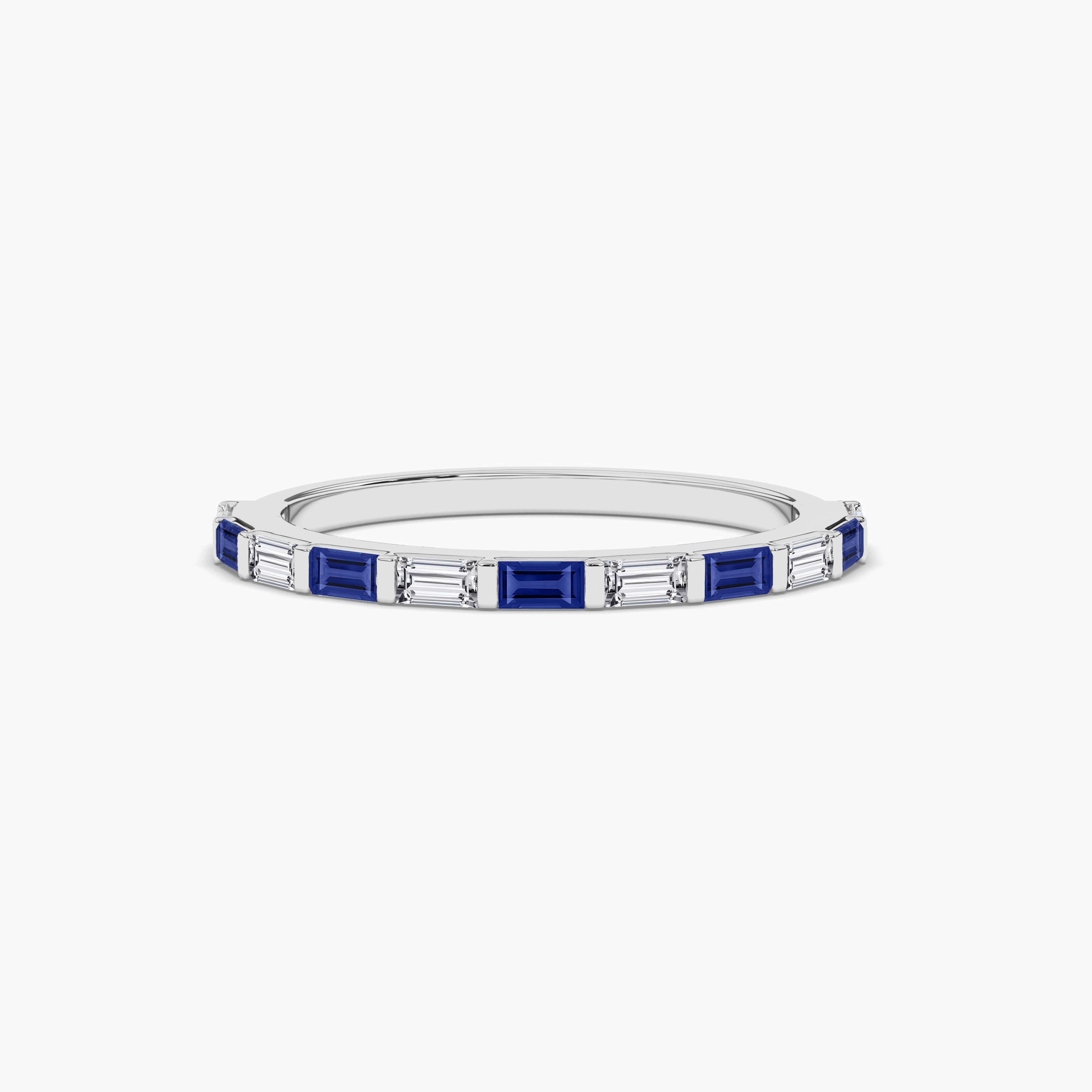 East West Baguette Half Wedding Band