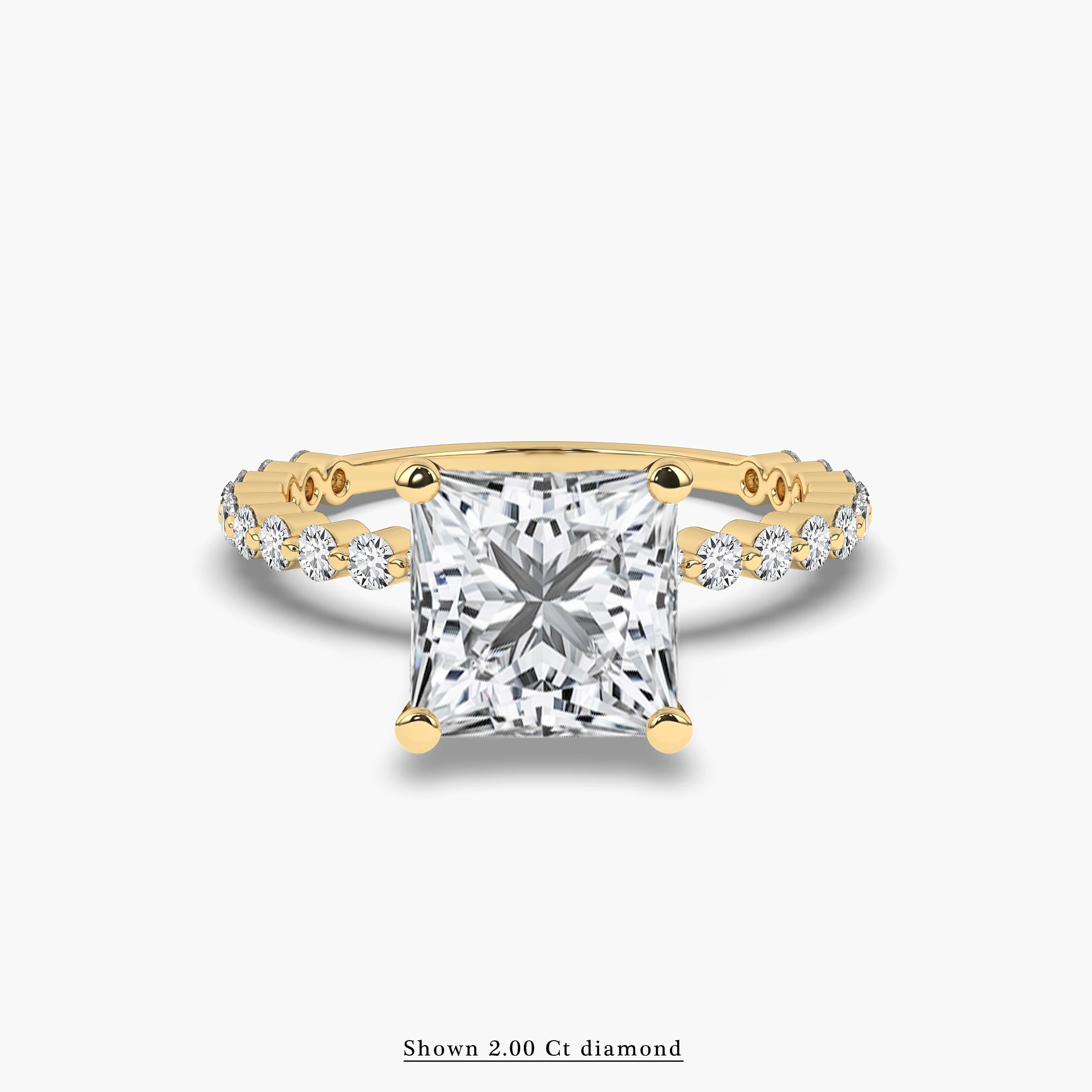 Princess Cut Side Accents Engagement Ring