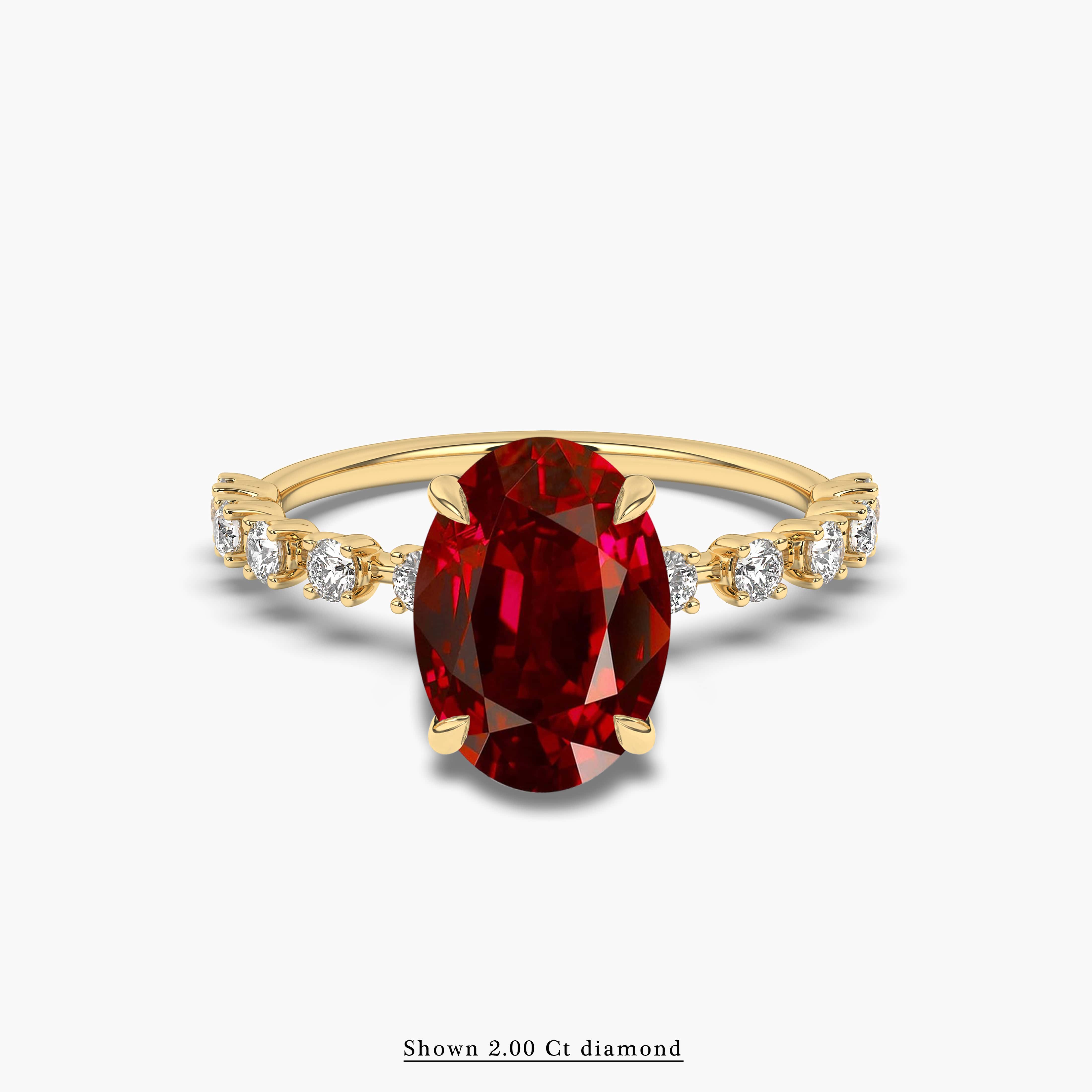 Oval Cut Solitaire Engagement Ruby Ring 