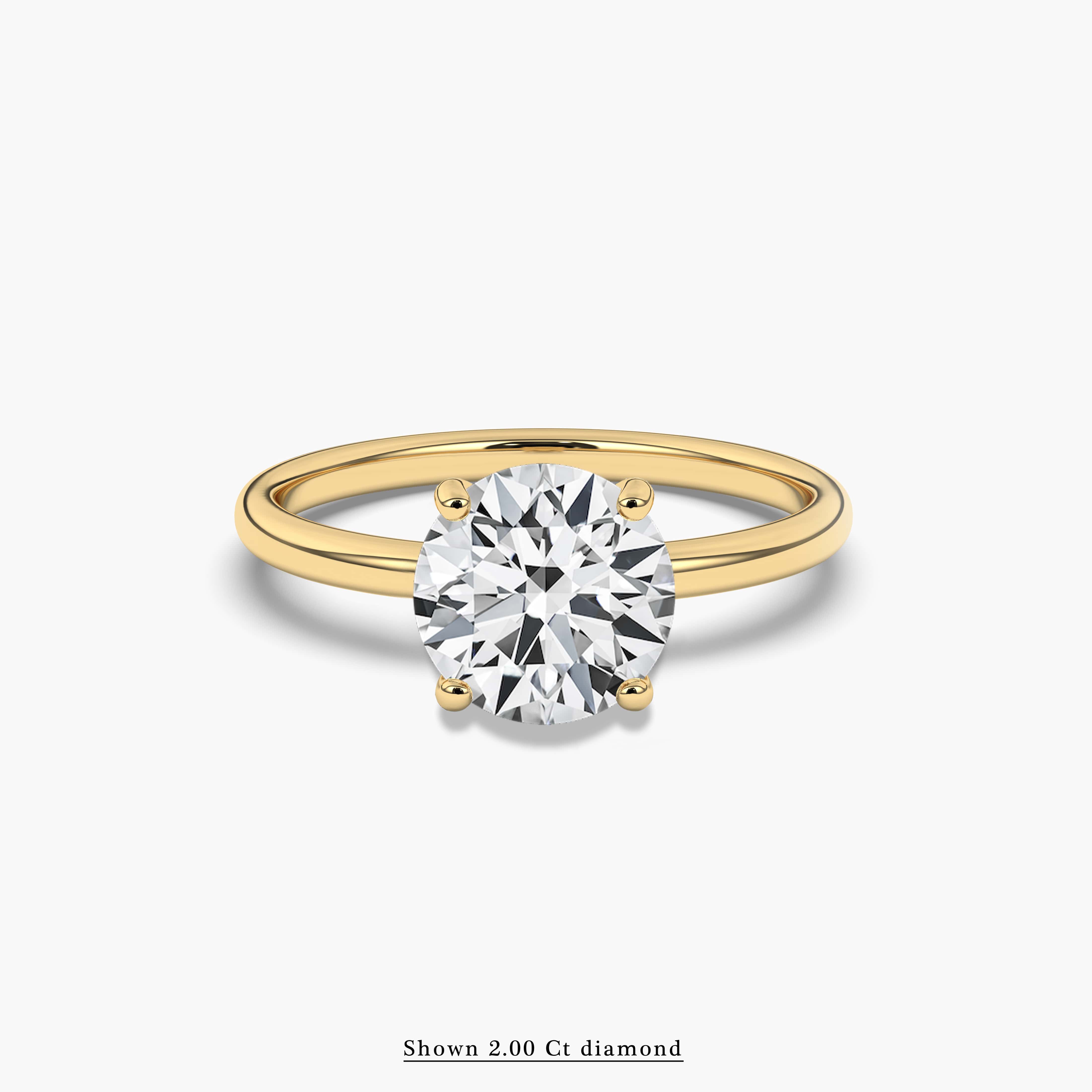 Women's Round Shaped Solitaire Engagement Ring in Rose Gold