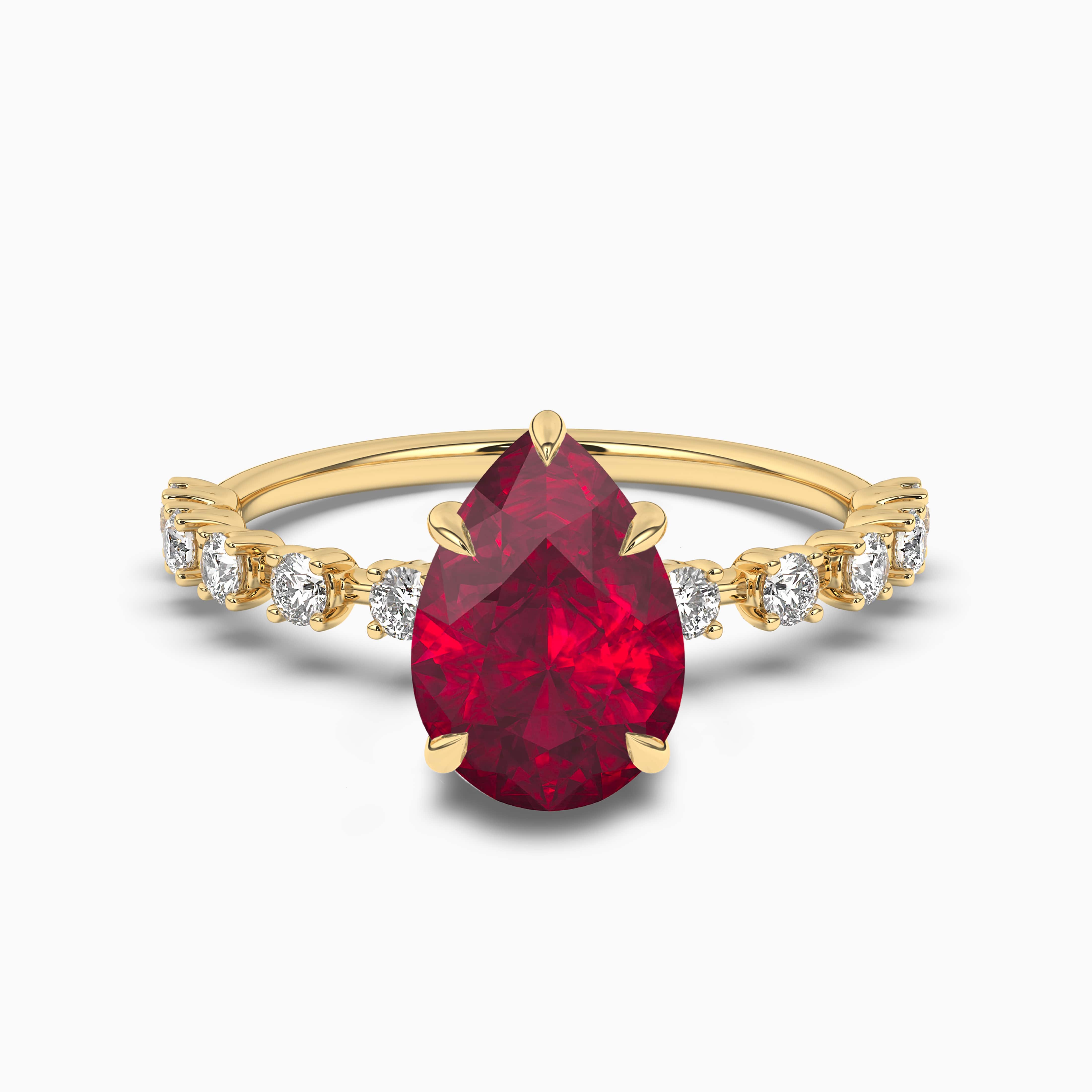 Gemstone Delicate Pear Solitaire Ring