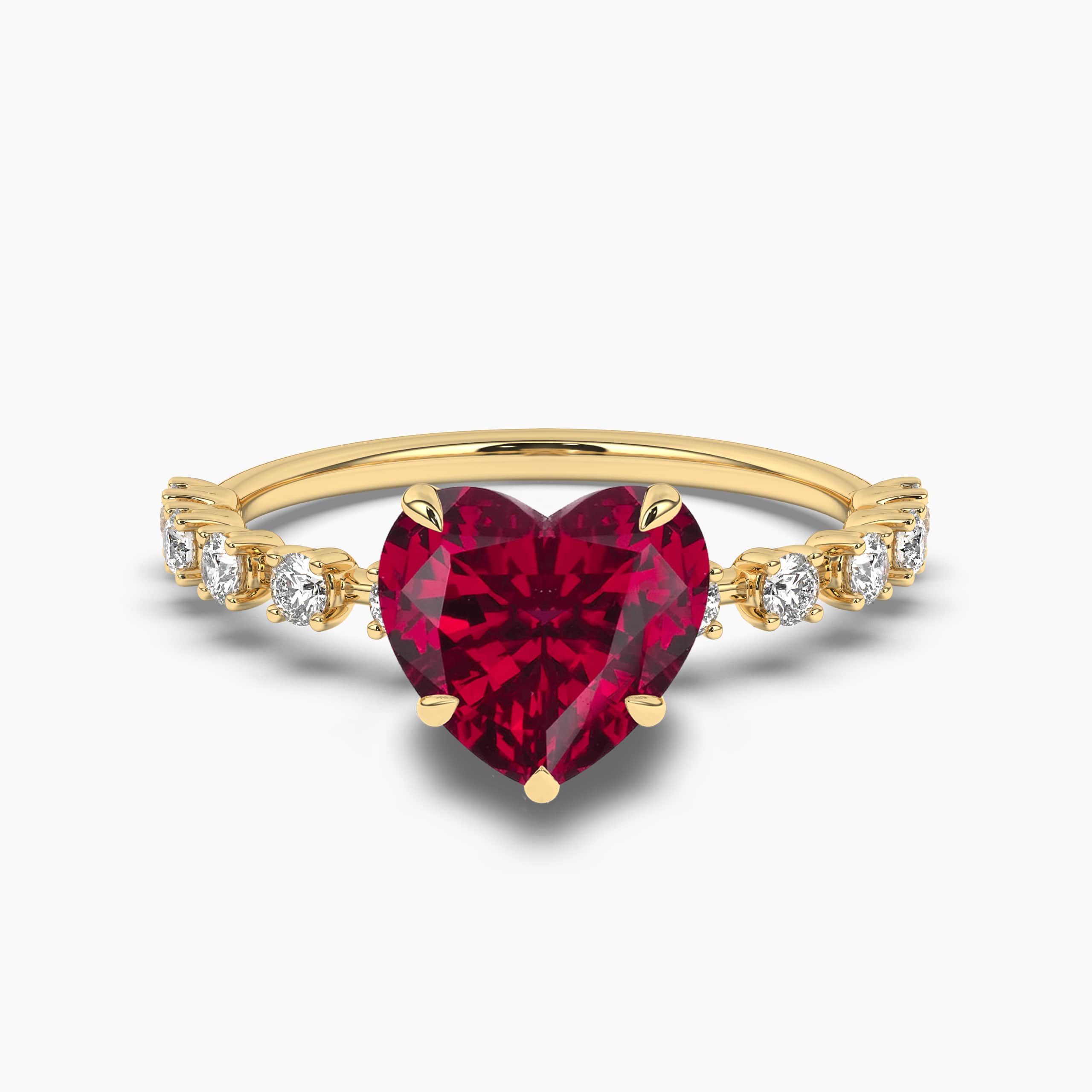 white gold ring with pear shape ruby