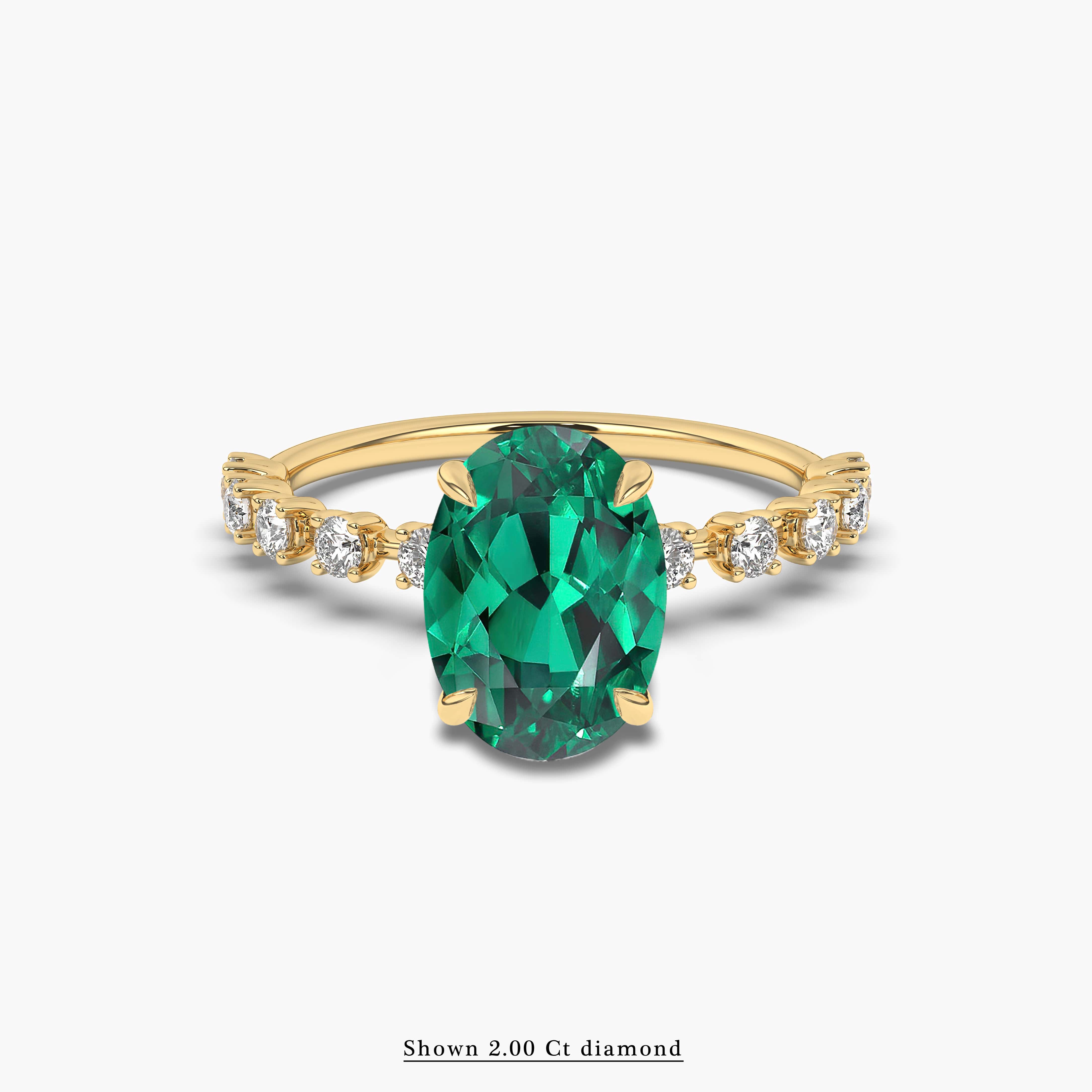 Oval Emerald Solitaire Gold Ring