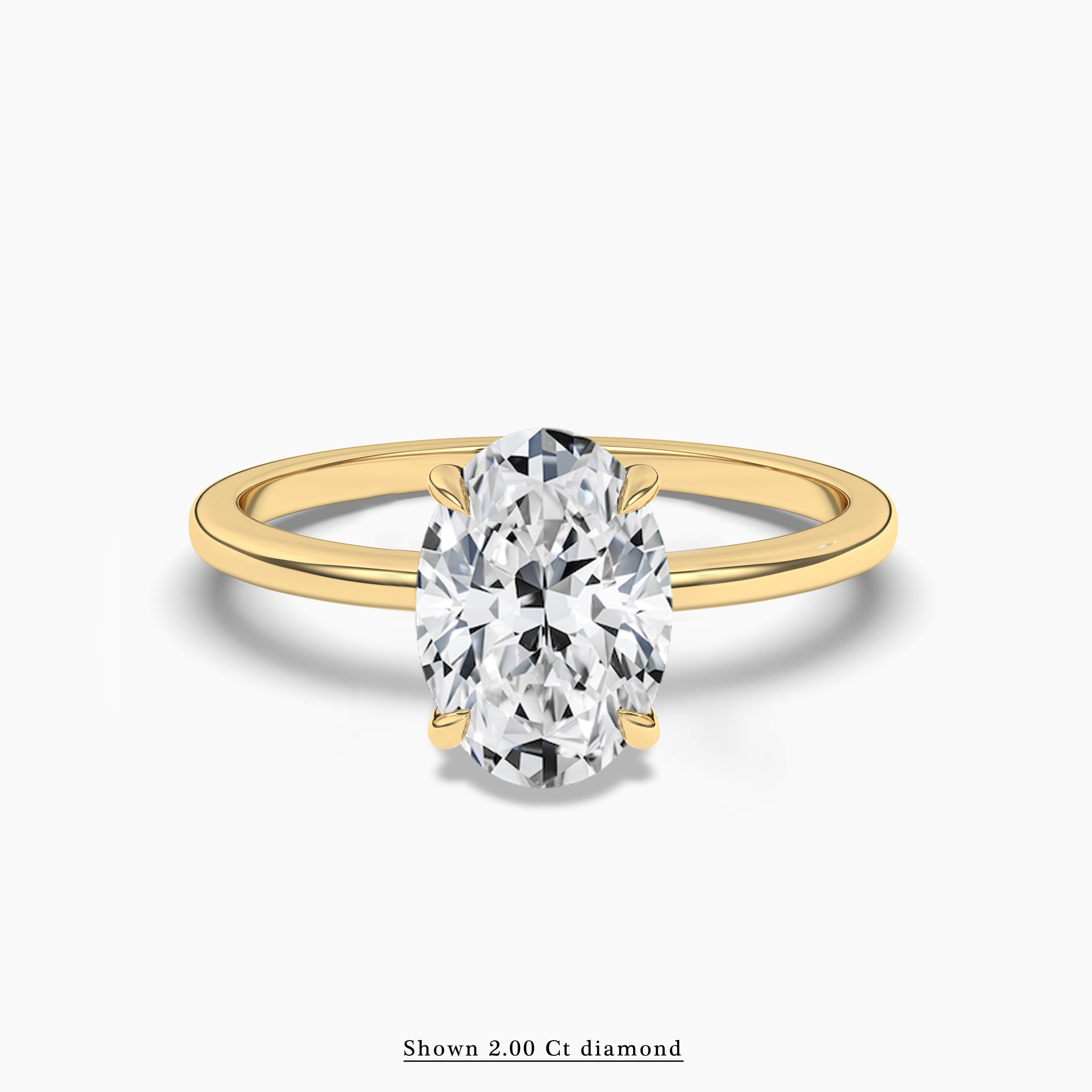 2.00 ct yellow gold hidden halo engagement ring