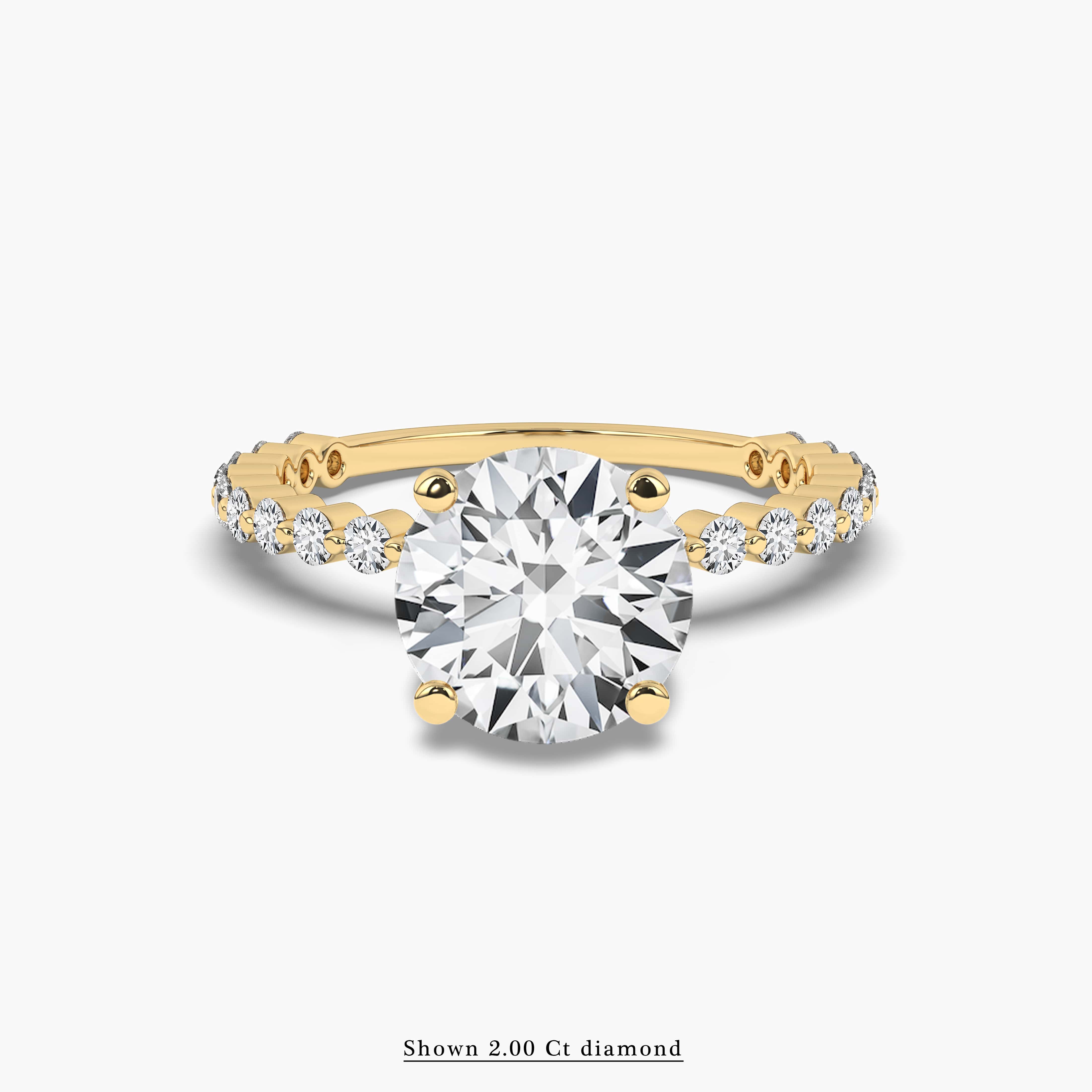 Classic Round Moissanite Pave Engagement Ring