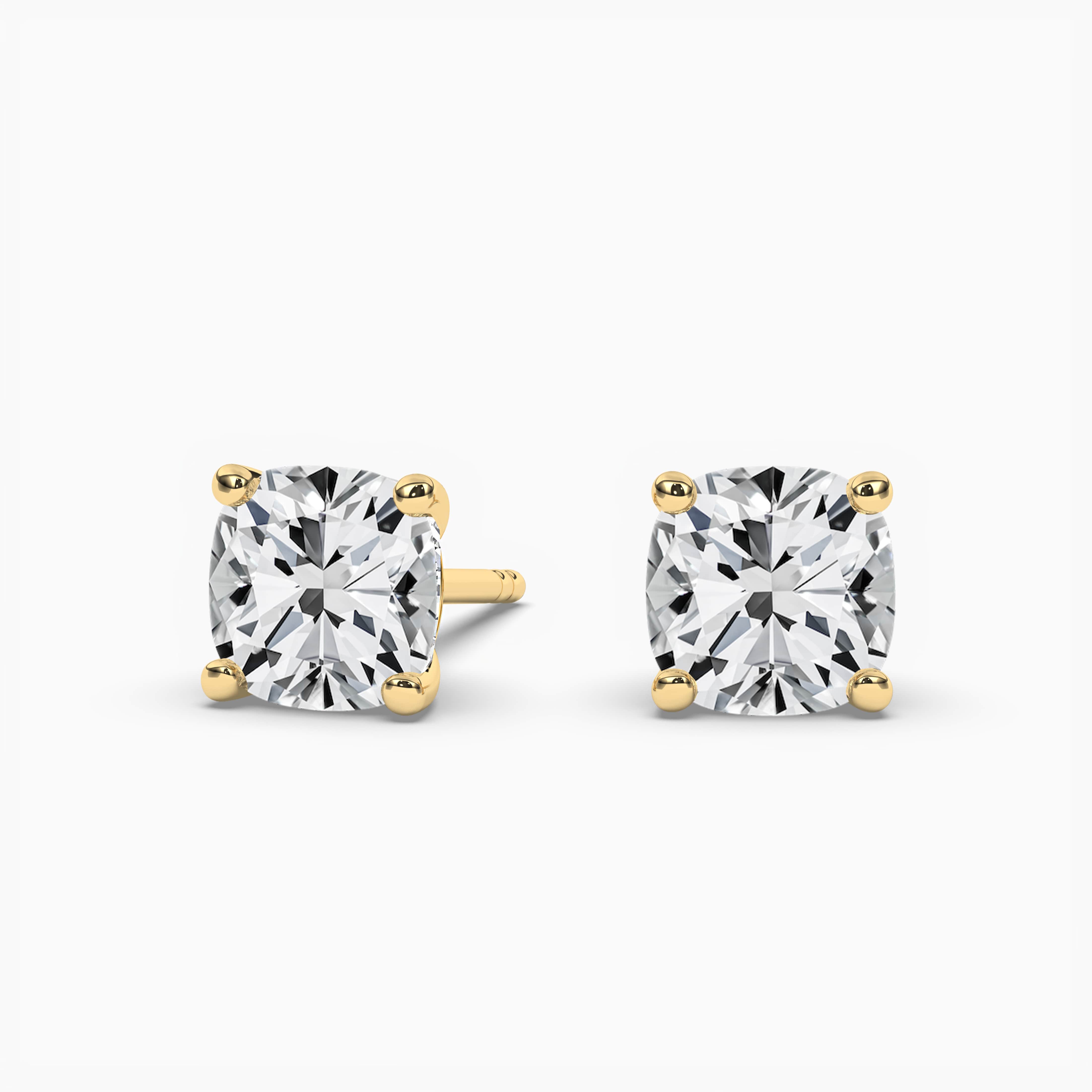 2.00 carat yellow gold diamond earrings