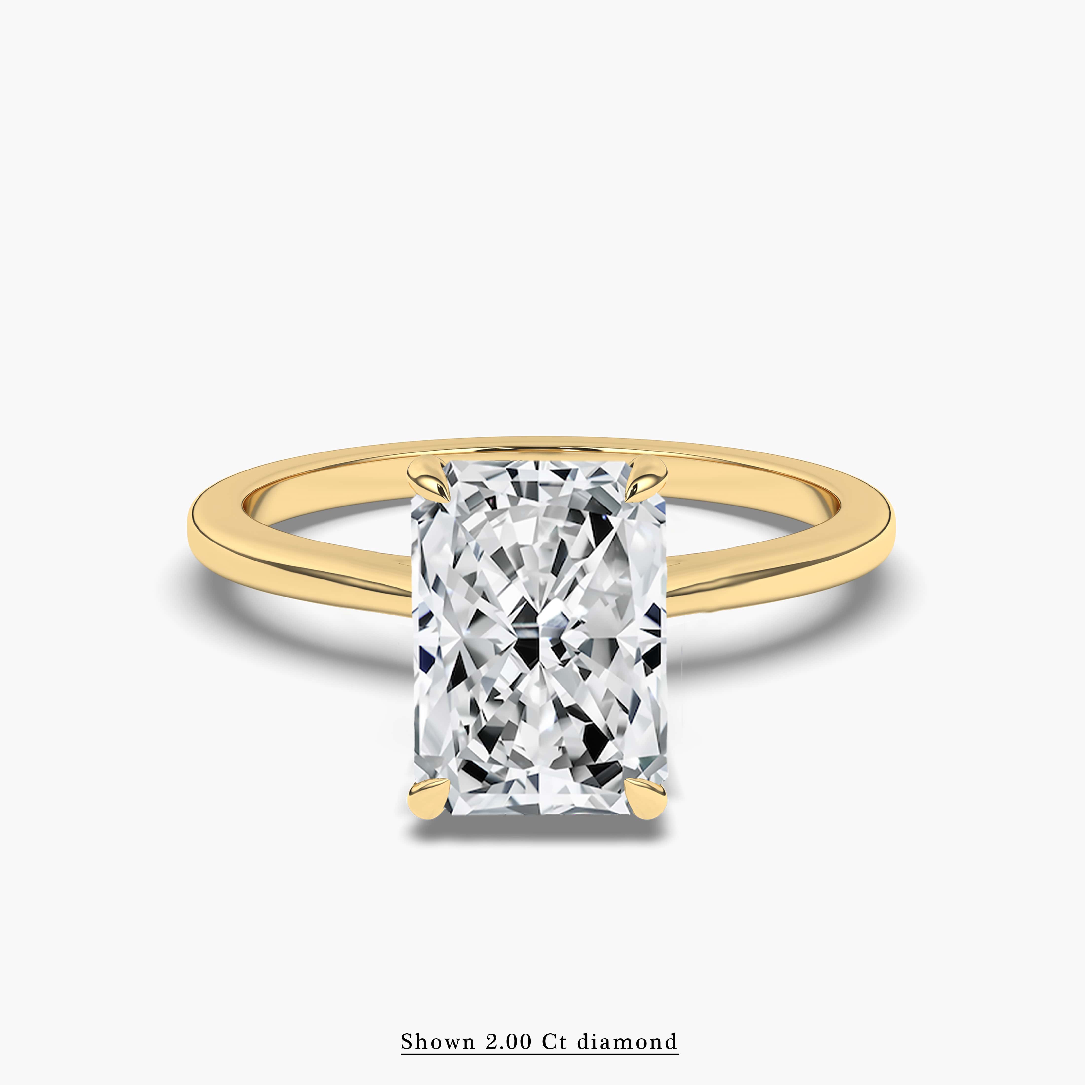Radiant Cut Moissanite Cathedral Engagement Ring