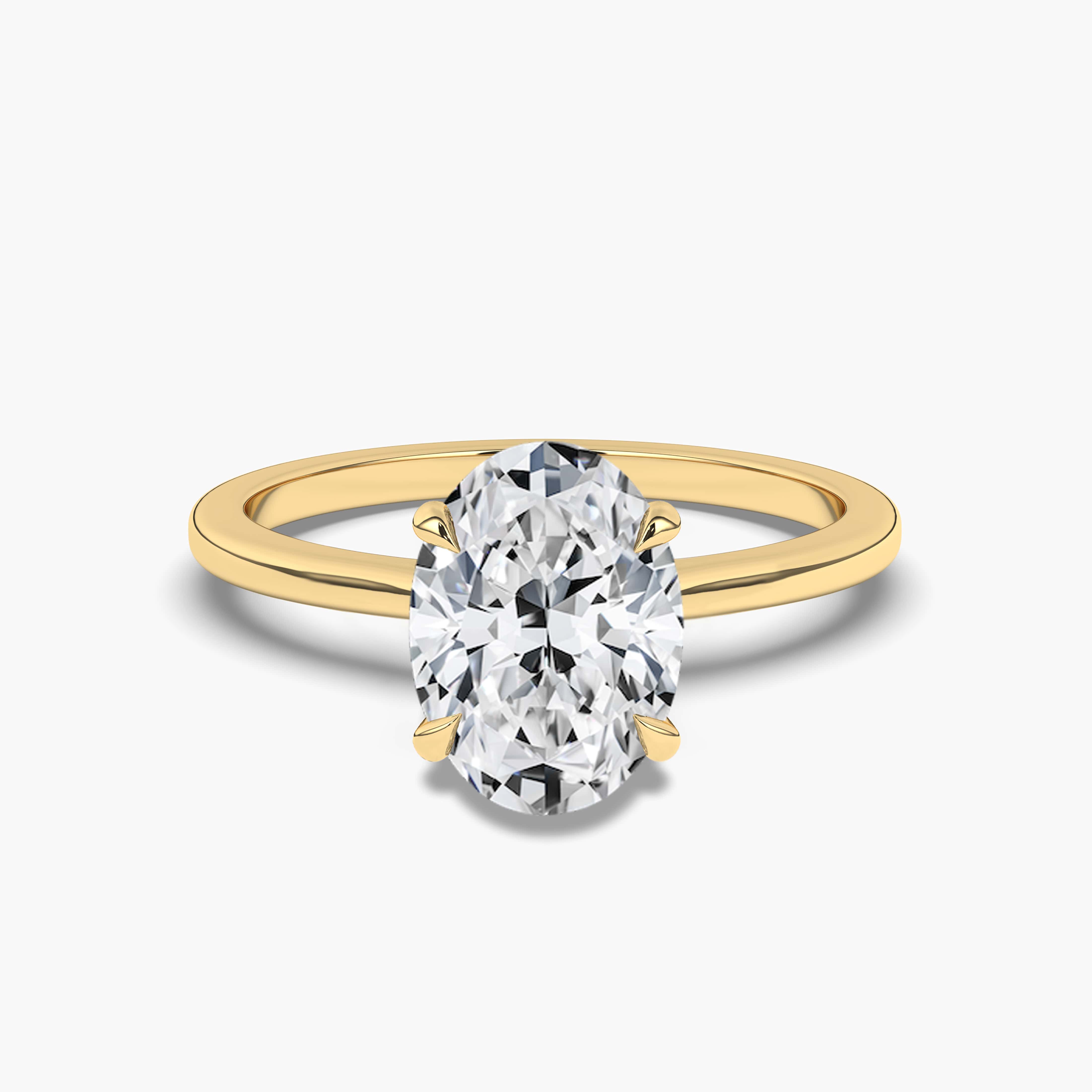 Solitaire Oval-Cut Engagement Ring in Gold
