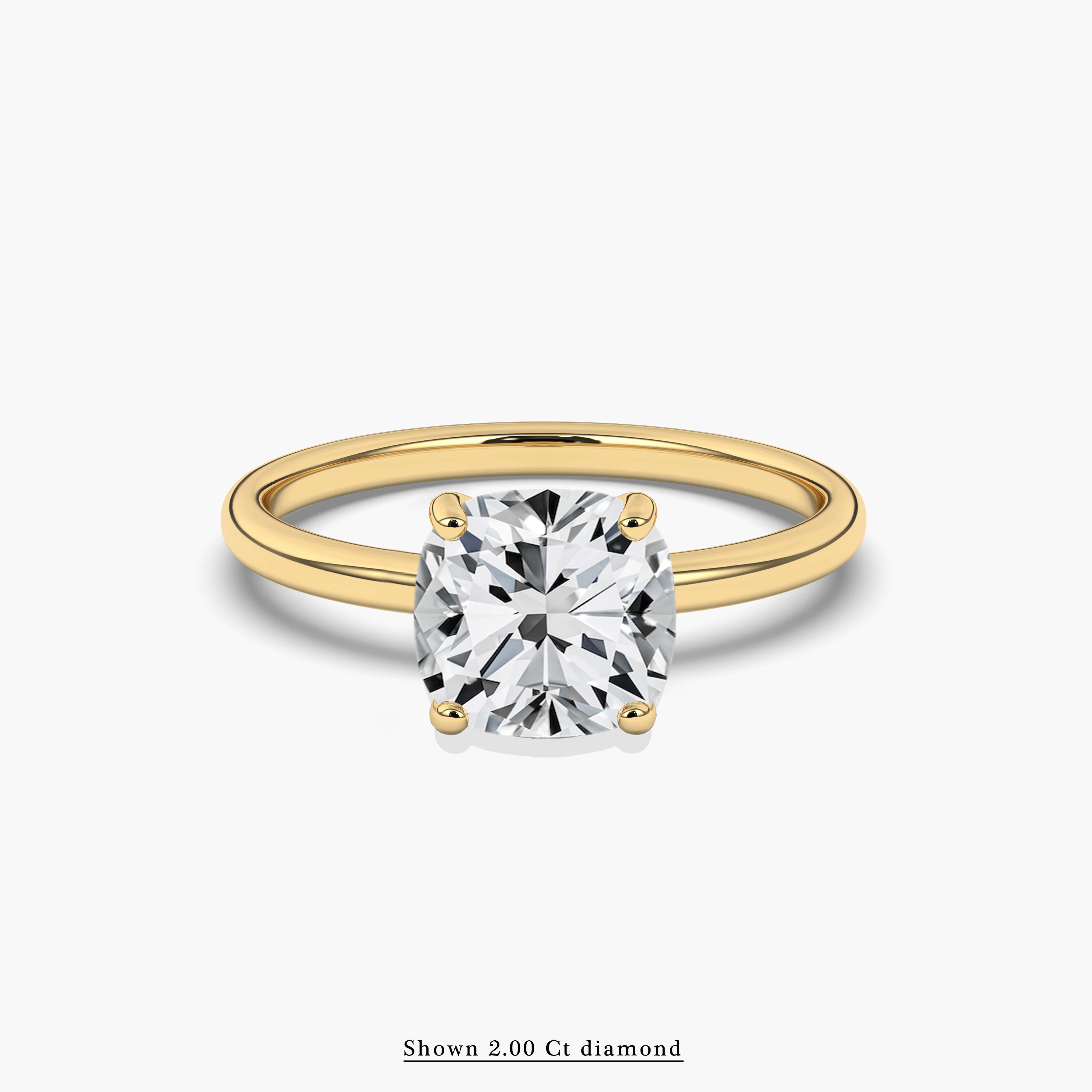 2.00 carat cushion engagement rings