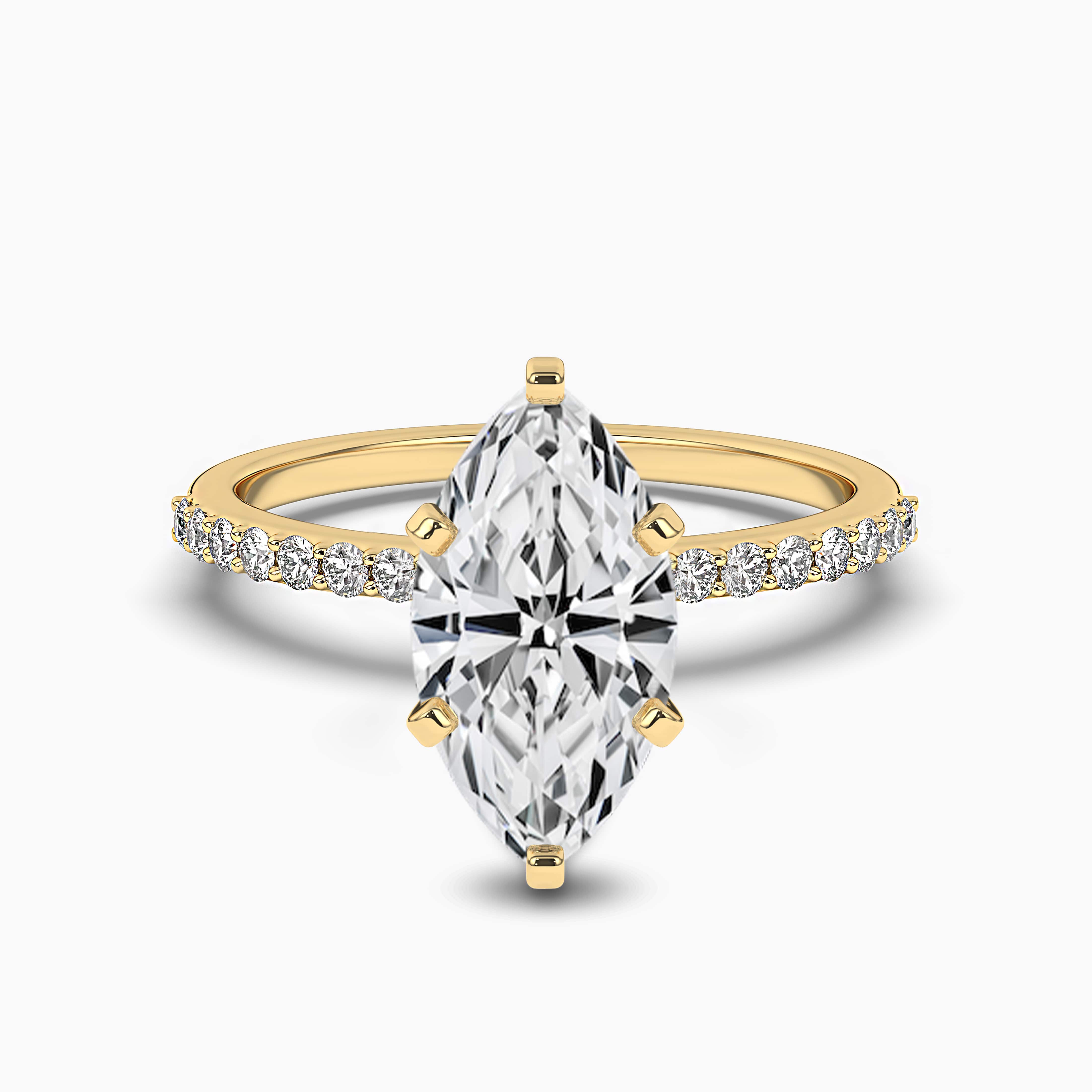 Marquise Diamond Engagement Ring 2 Carat Marquise Shaped White Gold Diamond Ring