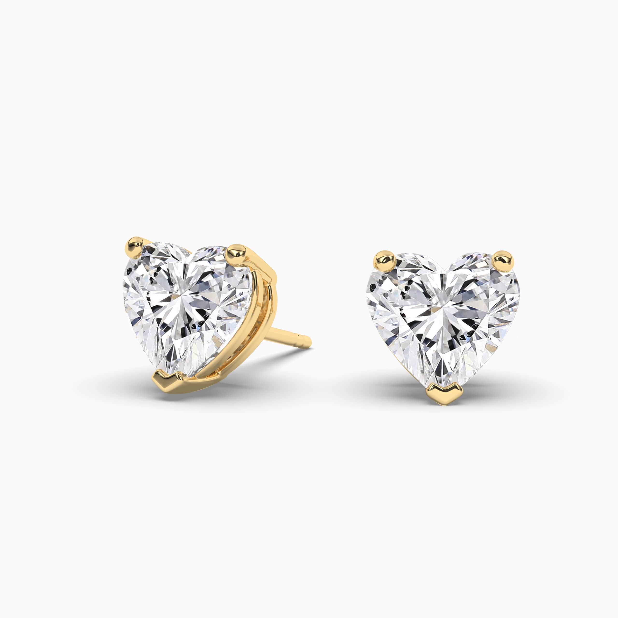 diamond heart earrings gold