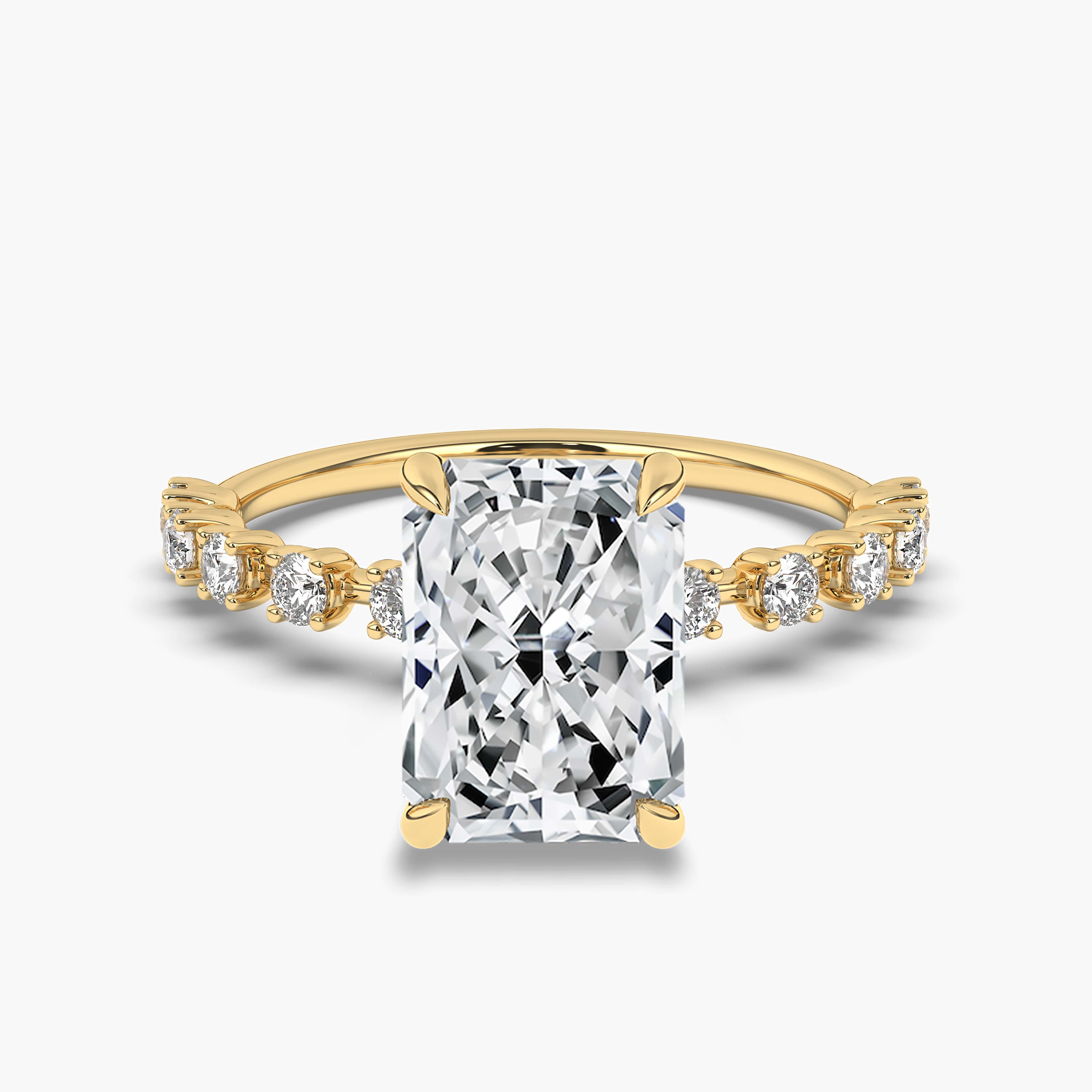 2.00ct yellow gold radiant cut engagement ring