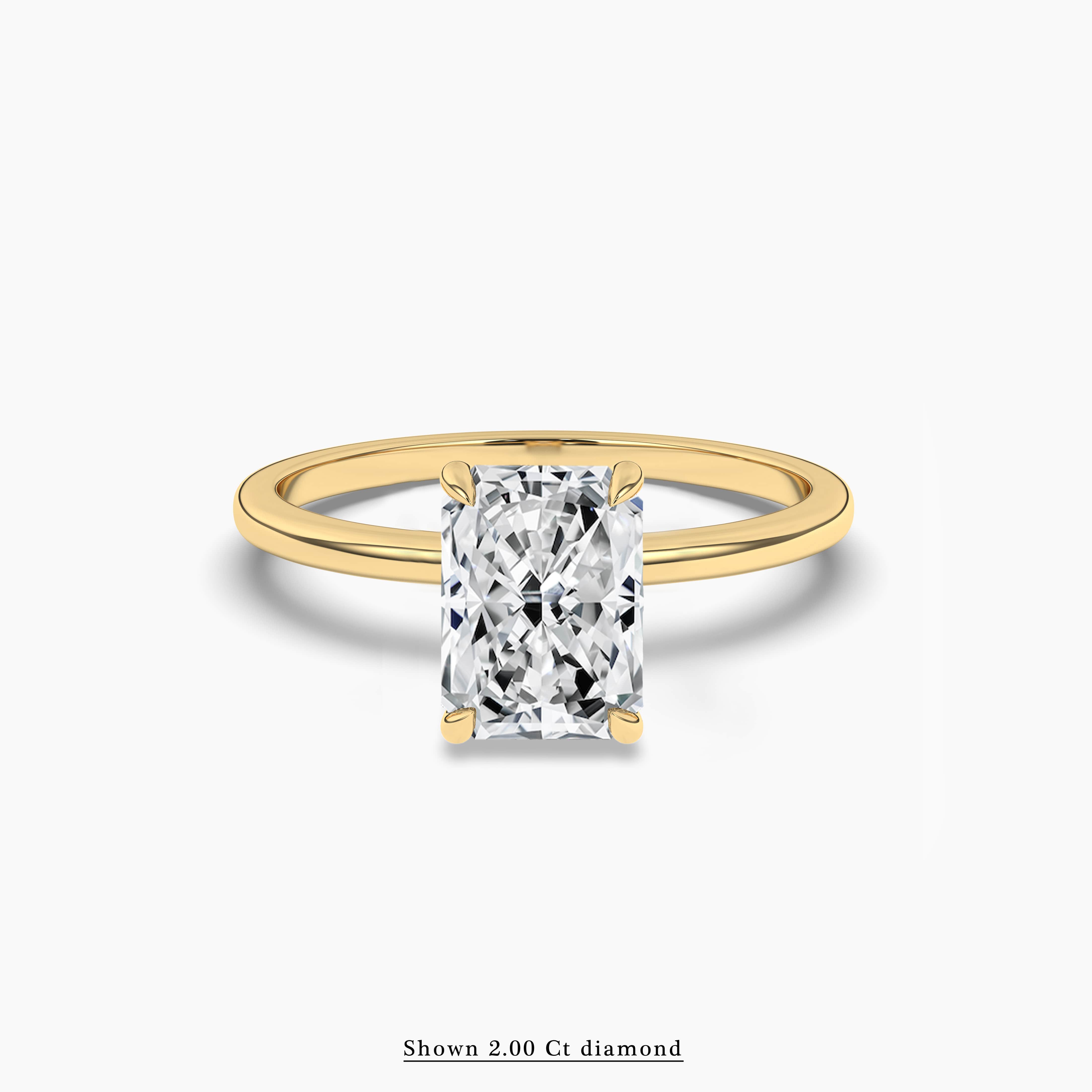 2.00 ct yellow gold hidden halo engagement ring