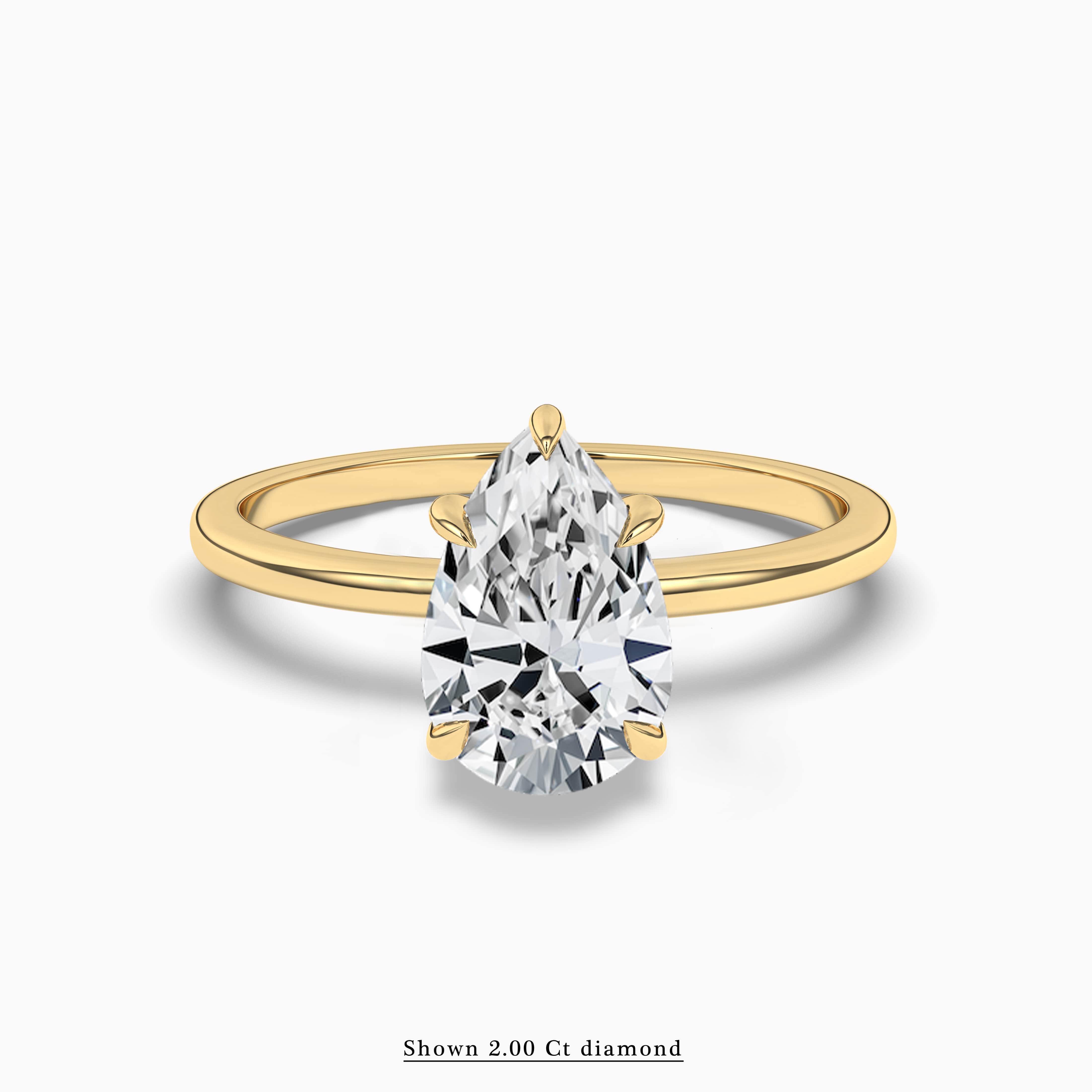 Yellow gold hidden halo diamond ring 