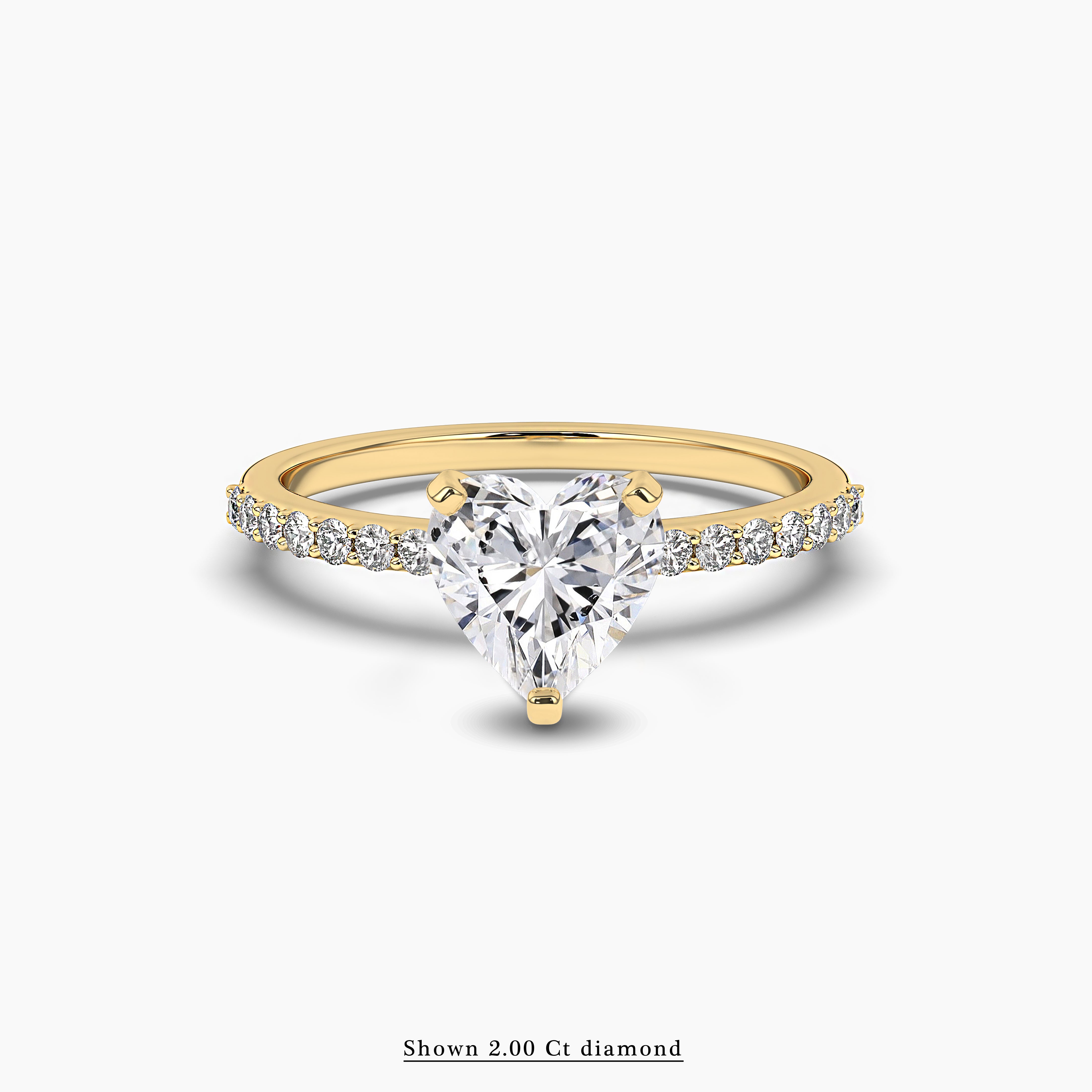 Yellow Gold Heart Solitaire Engagement Ring