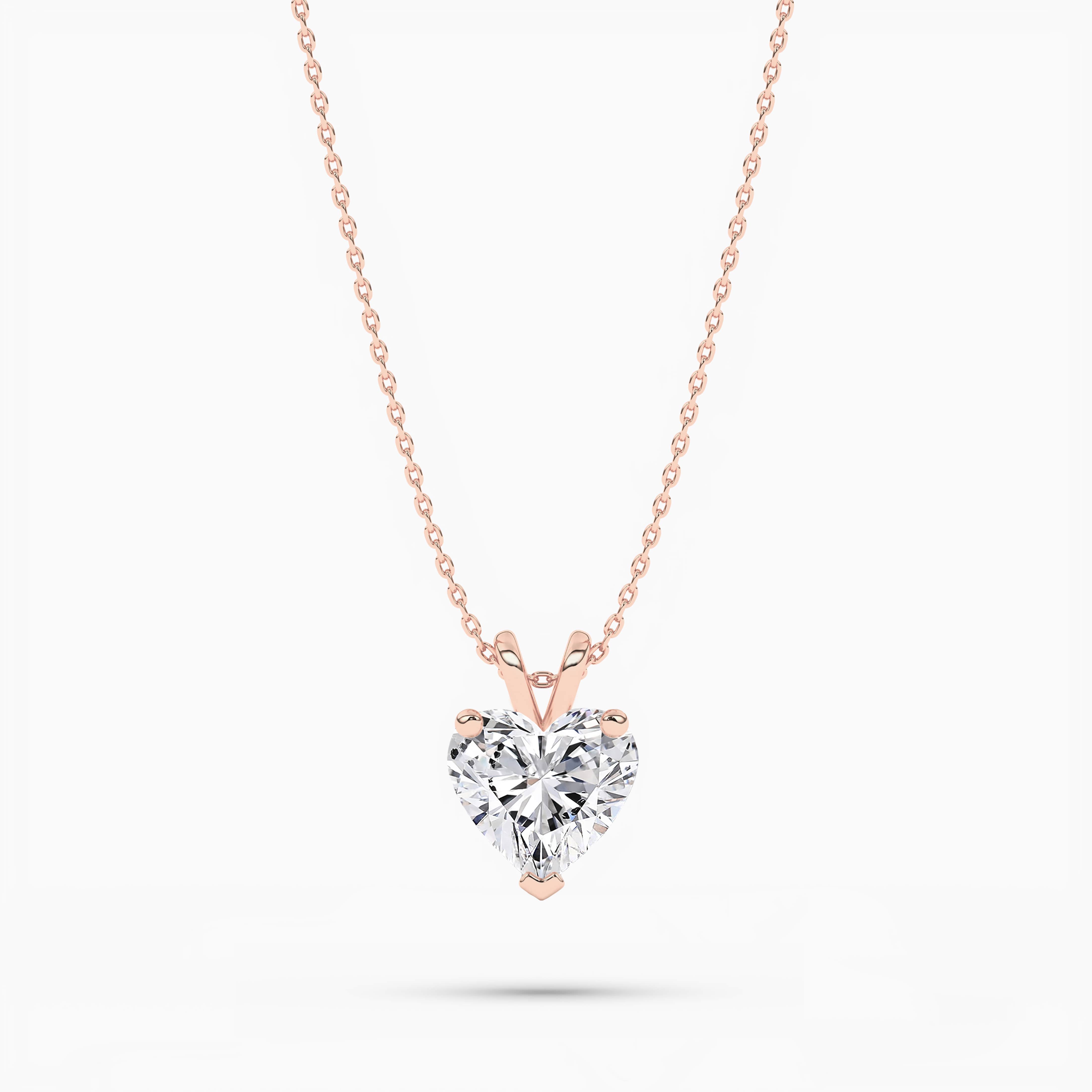 Yellow Diamond Heart Shaped Solitaire Necklace