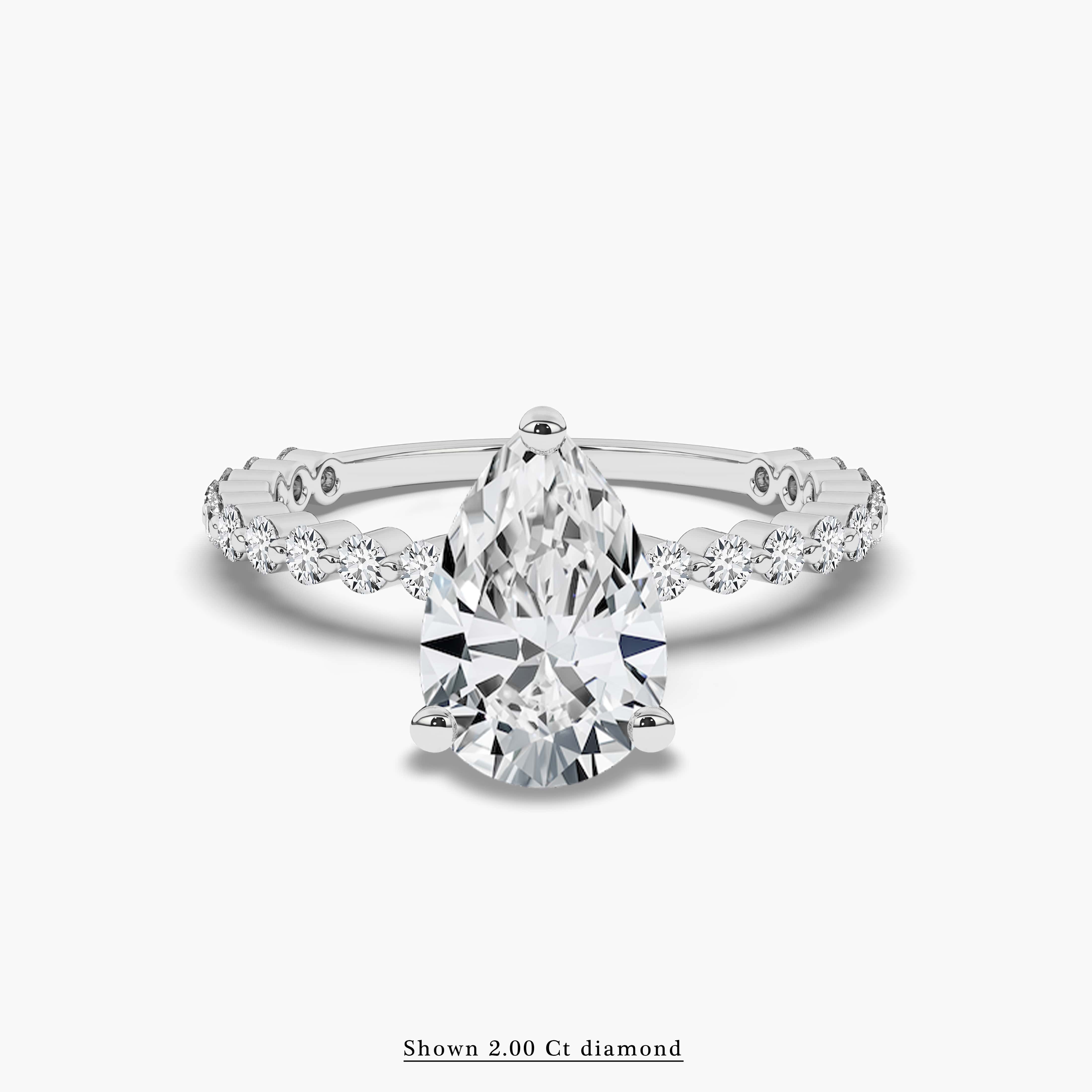 white gold Engagement Ring with Side Stone