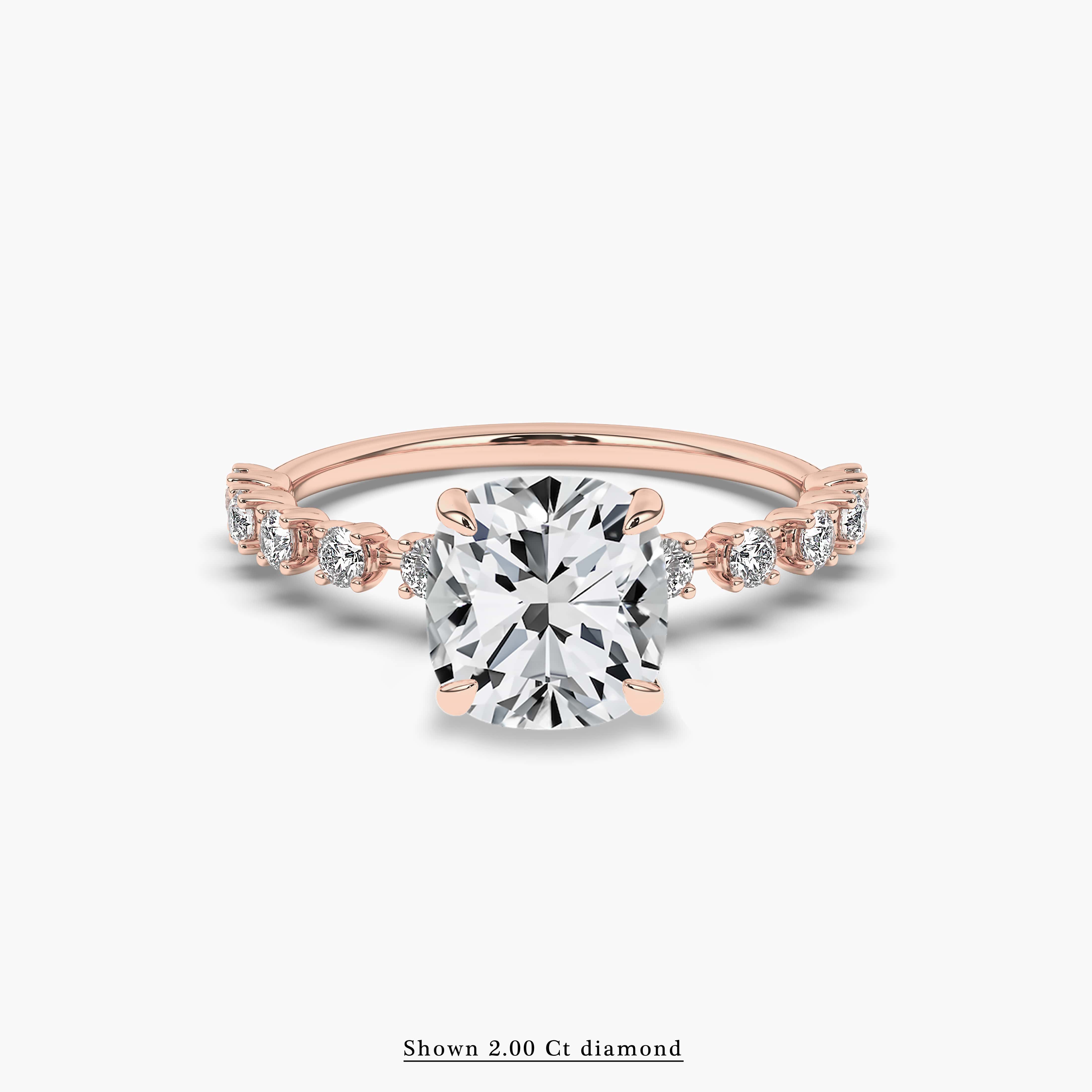 Engagement Ring With Round Side Accents