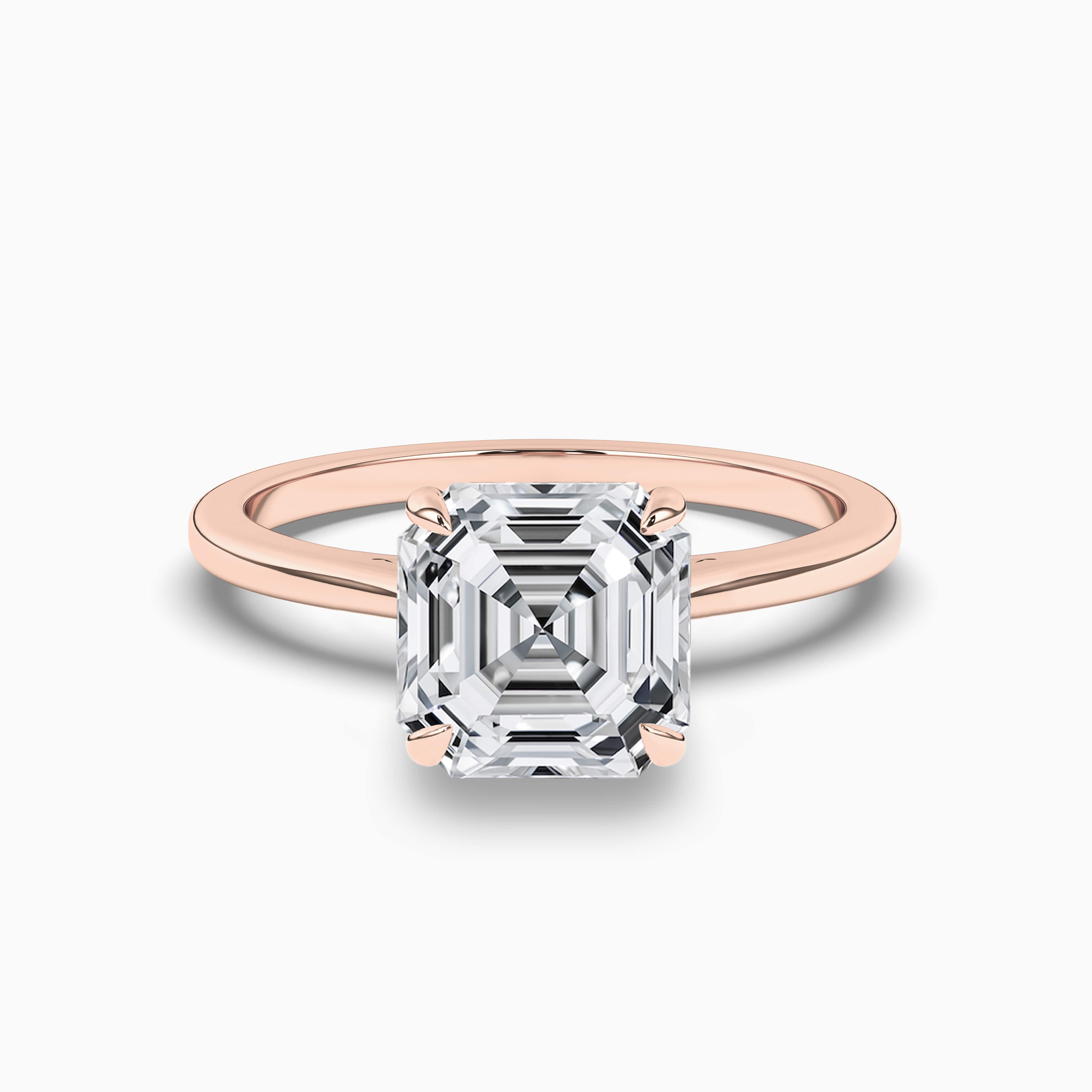ASSCHER CATHEDRAL SOLITAIRE ROSE GOLD 