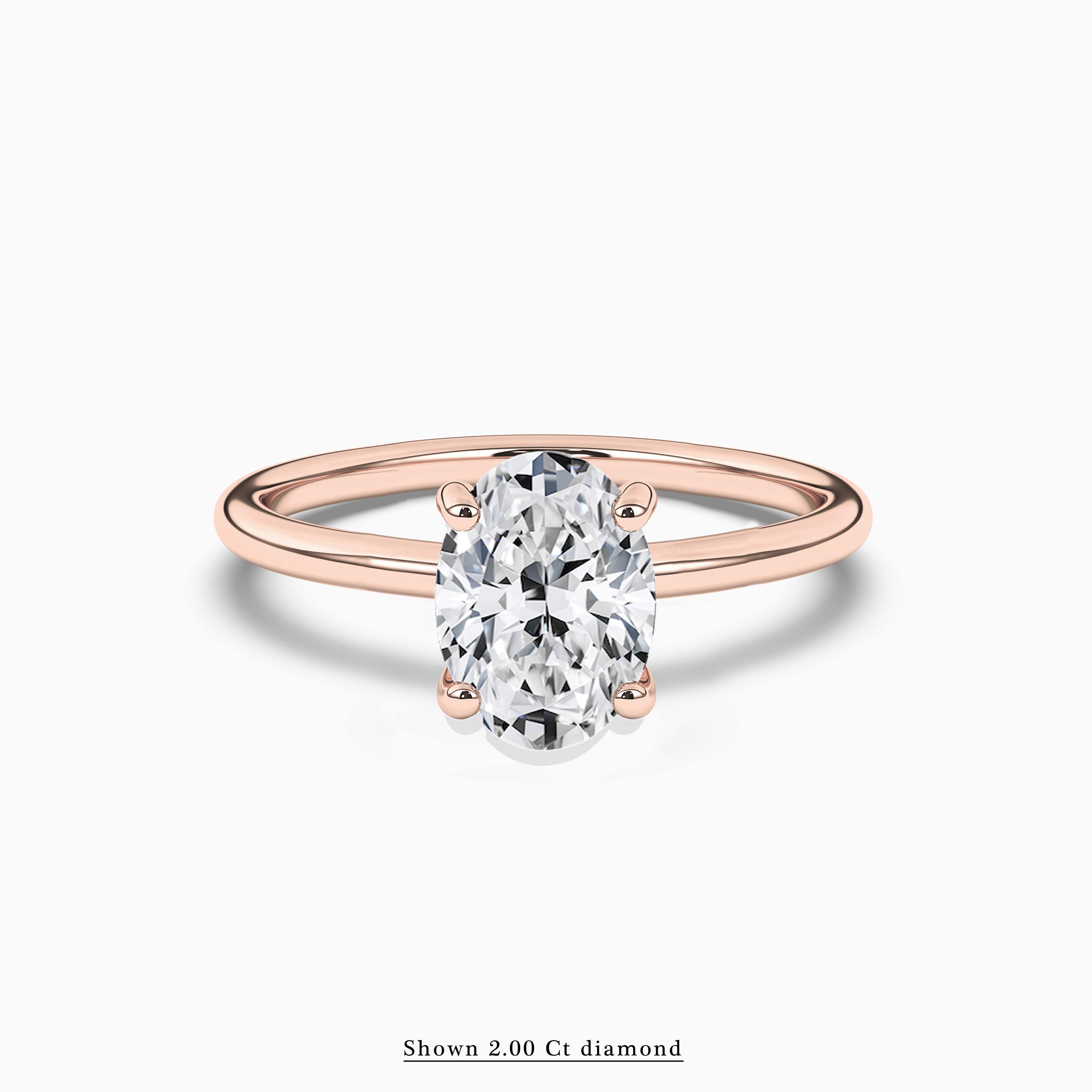 2.00 ct Rose gold diamond engagement ring 