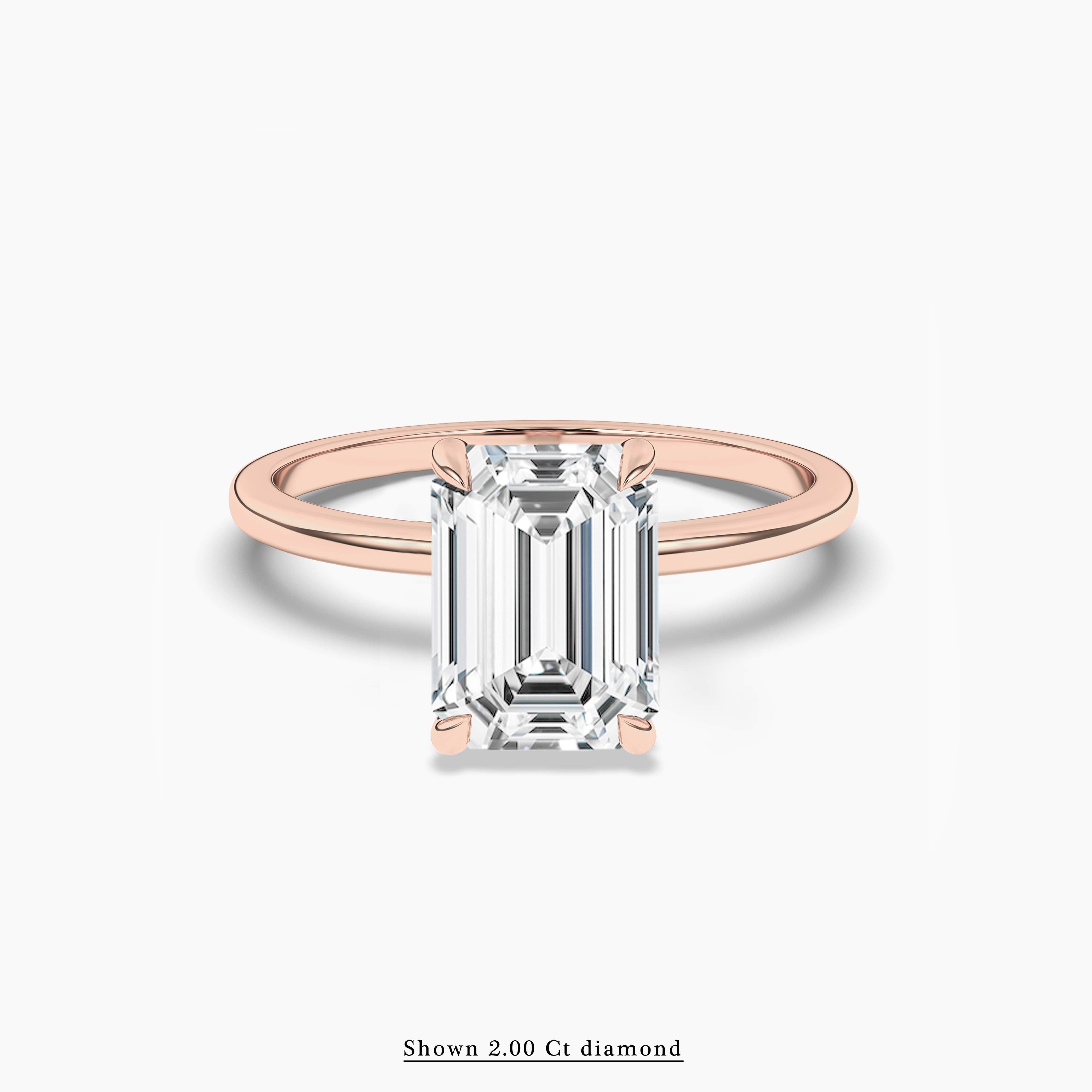 2.00 ct hidden halo engagement ring in rose gold 