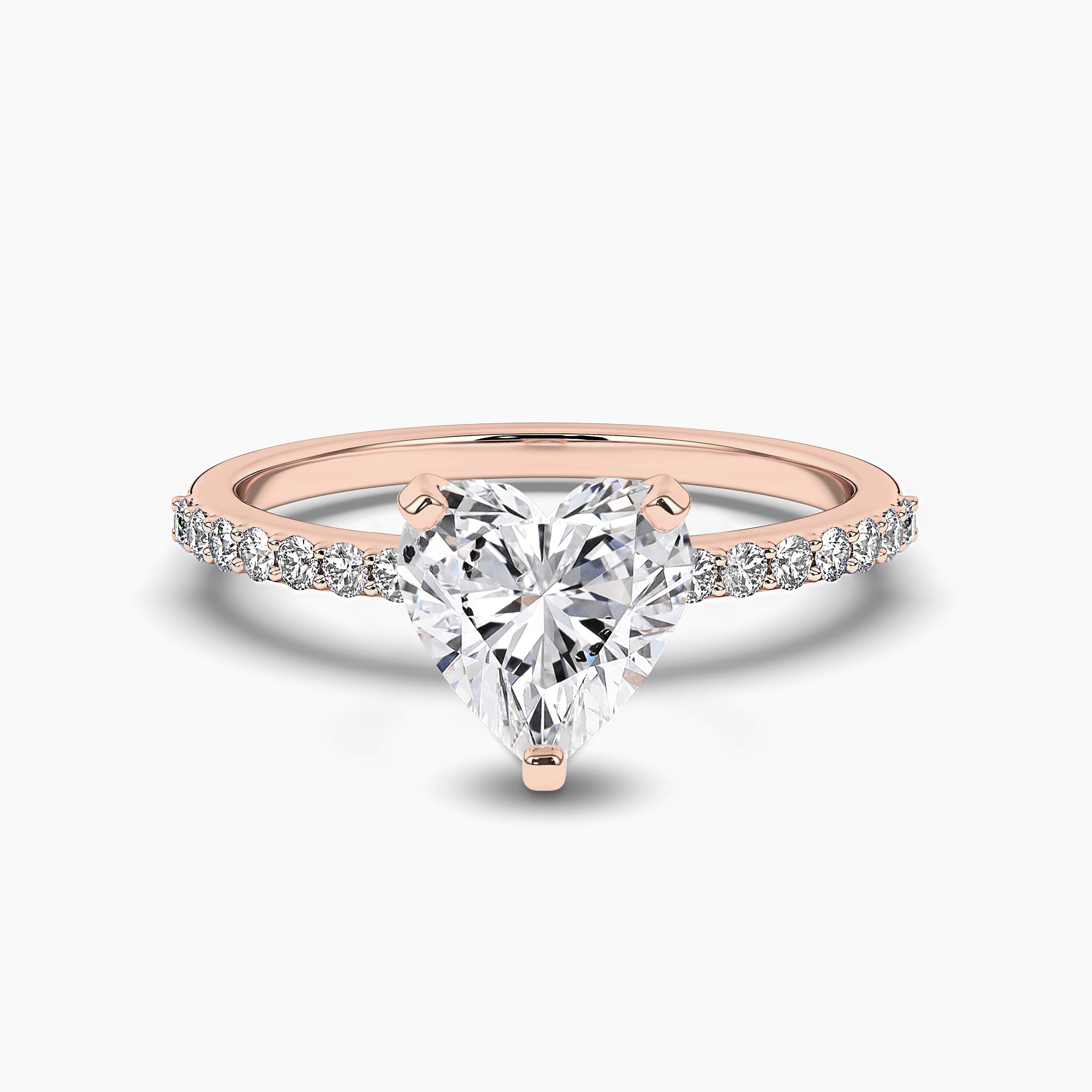 HEART SHAPED DIAMOND ENGAGEMENT RING IN ROSE GOLD