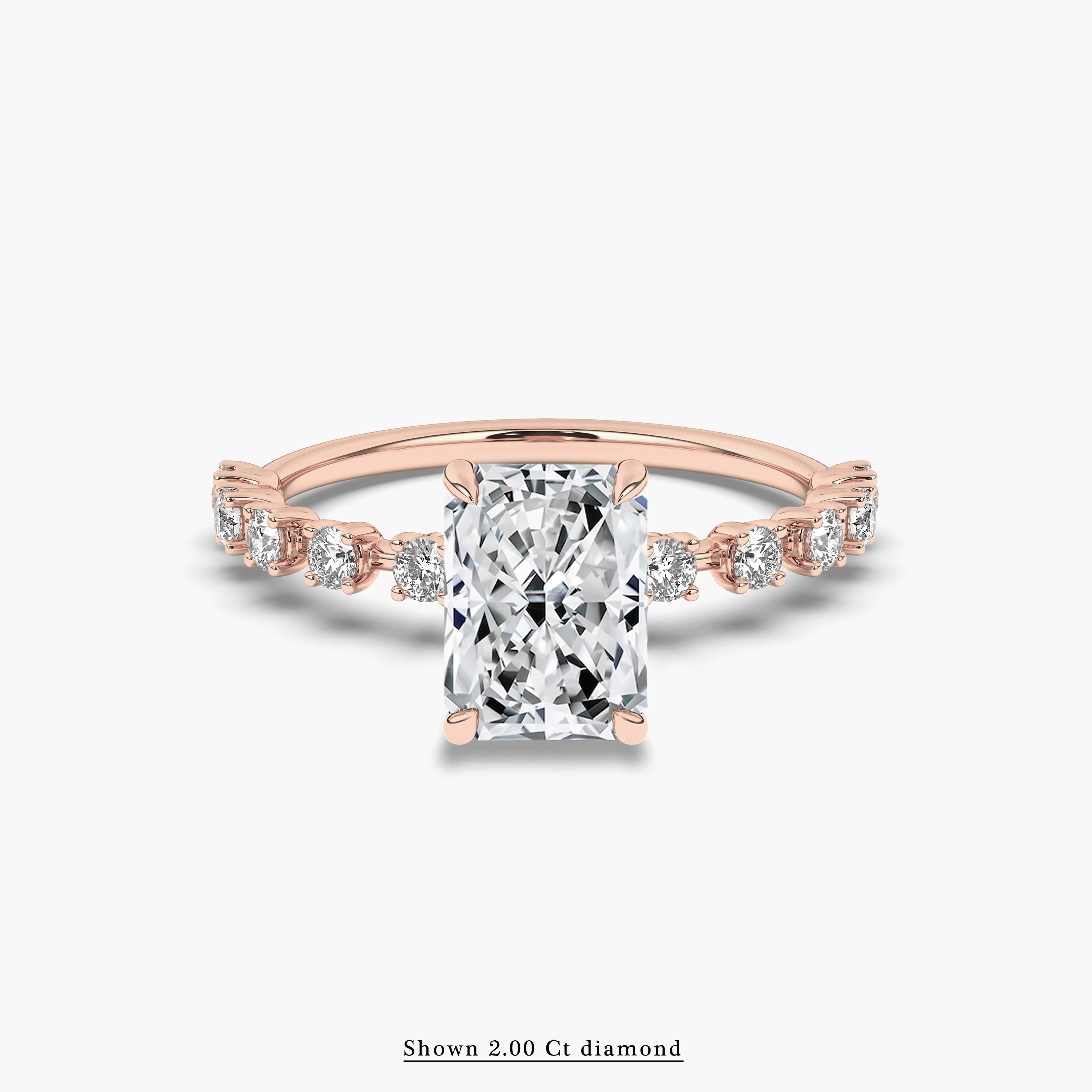 radiant cut engagement rings rose gold