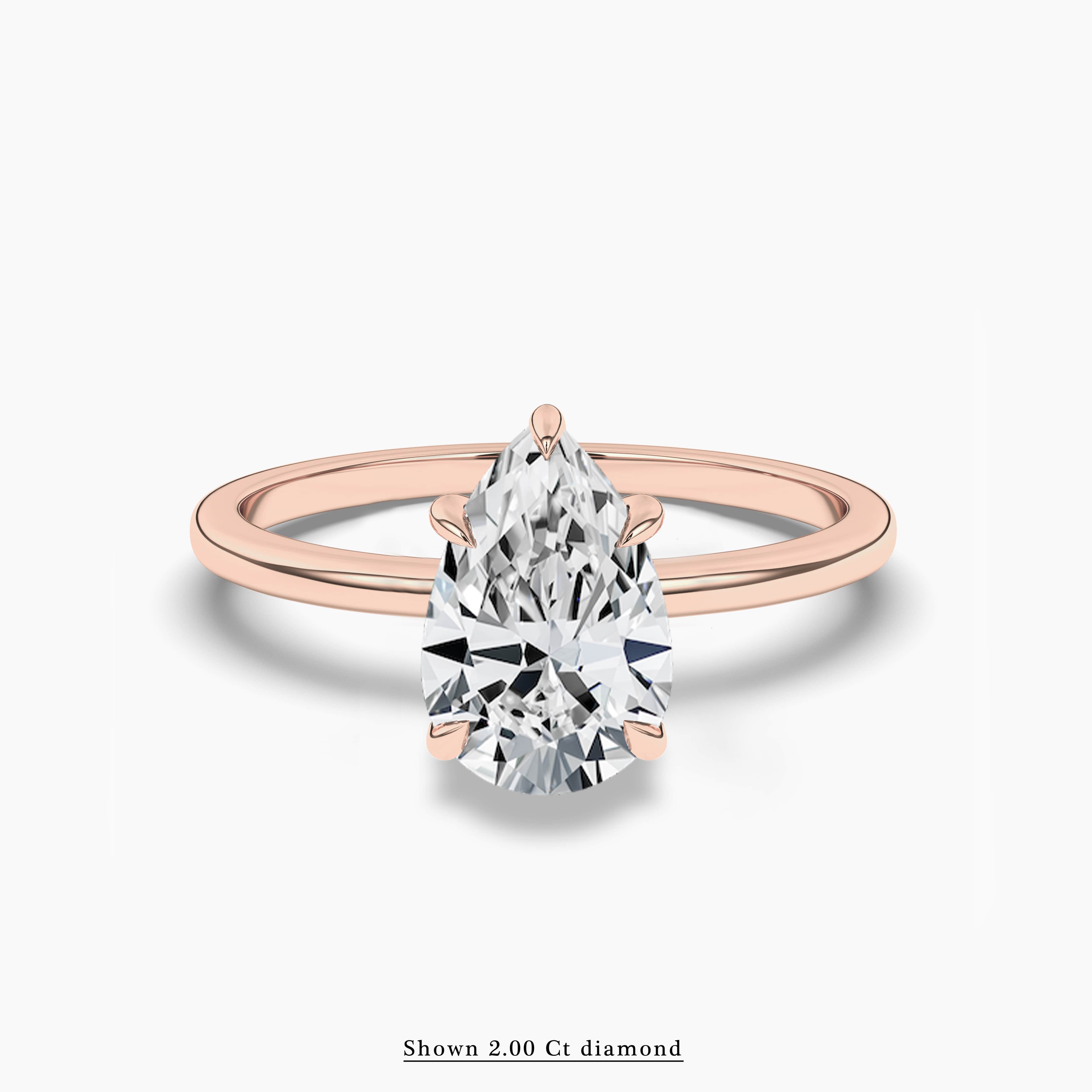 2.00 ct rose gold hidden halo ring