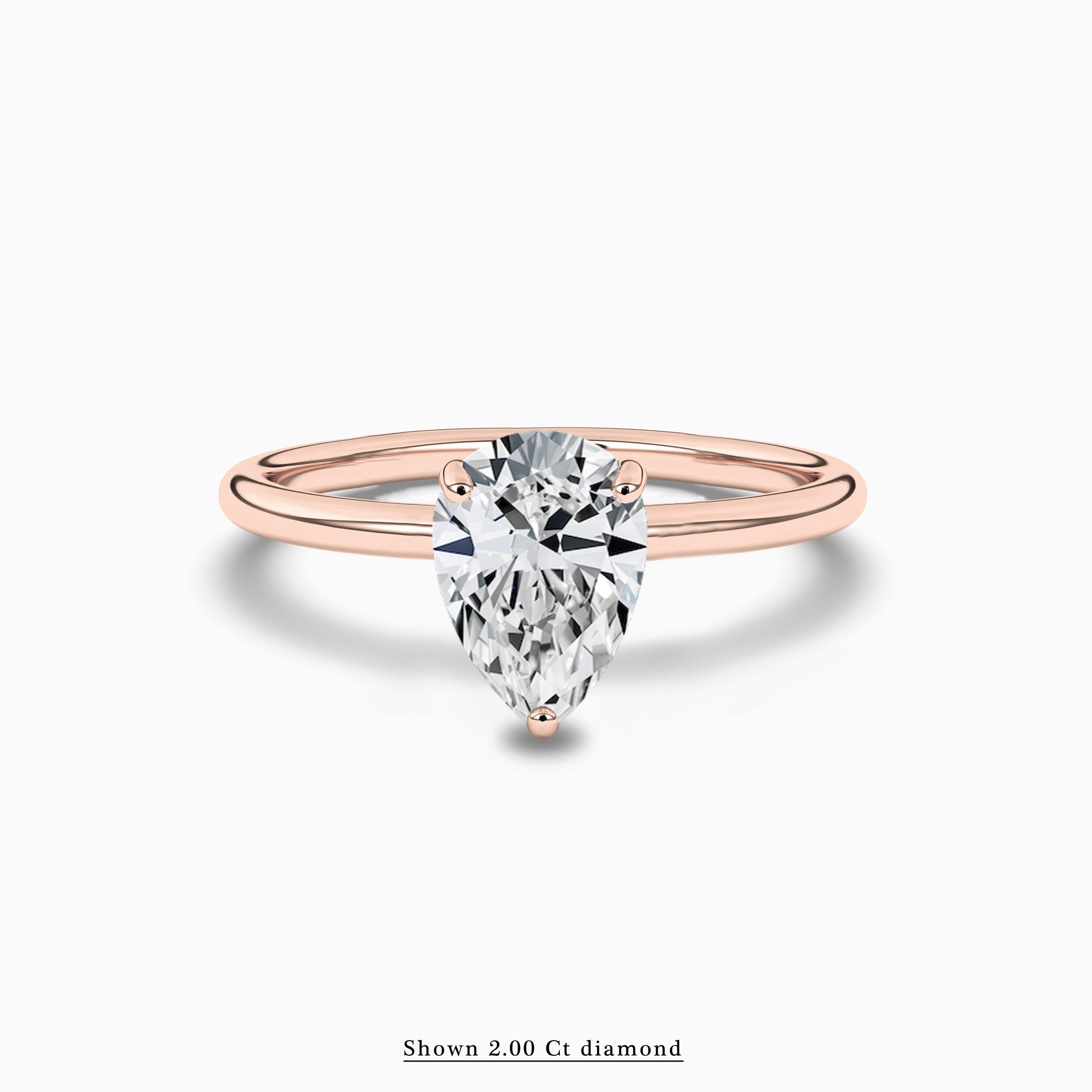2.00 ct Rose gold diamond engagement ring 
