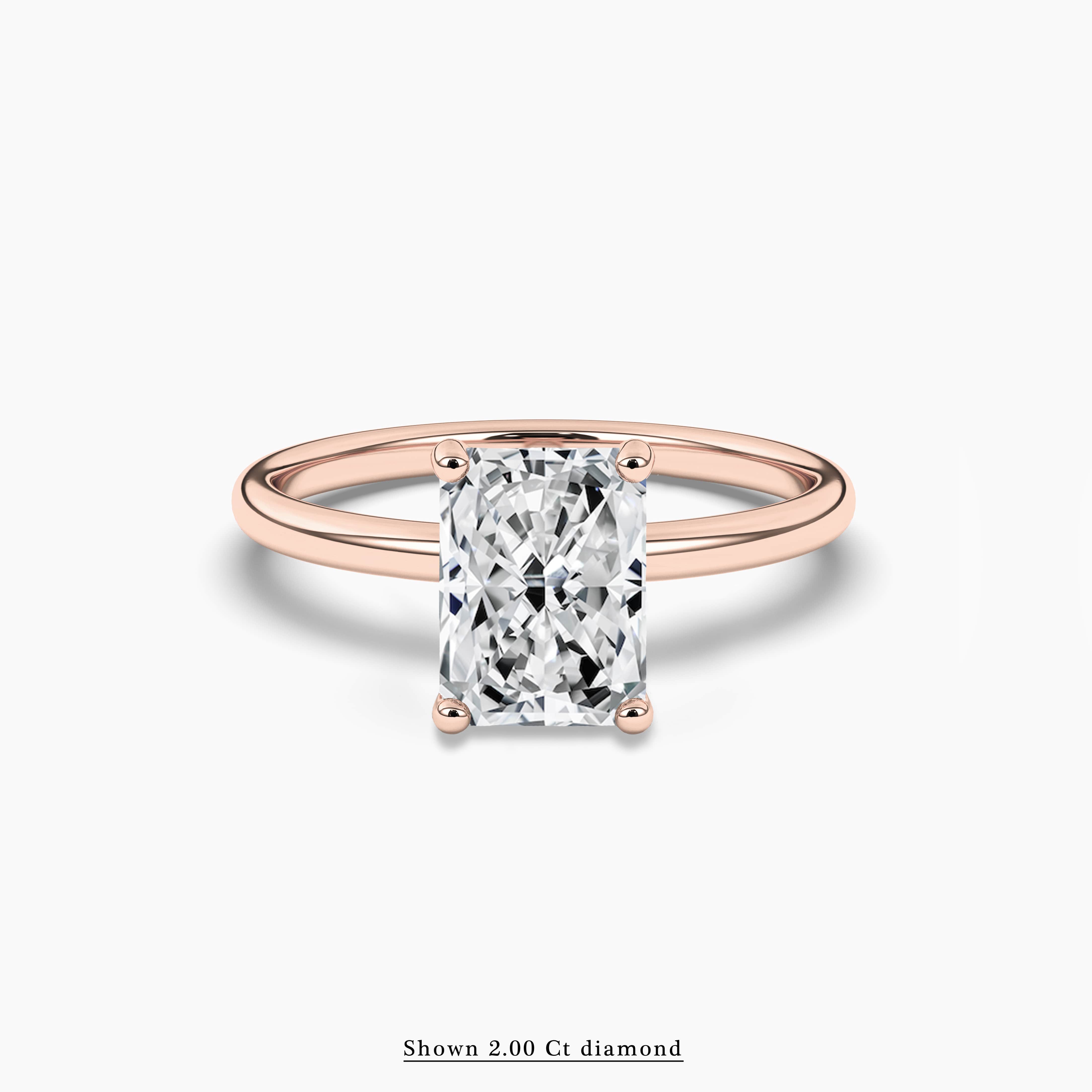 solitaire radiant engagement ring