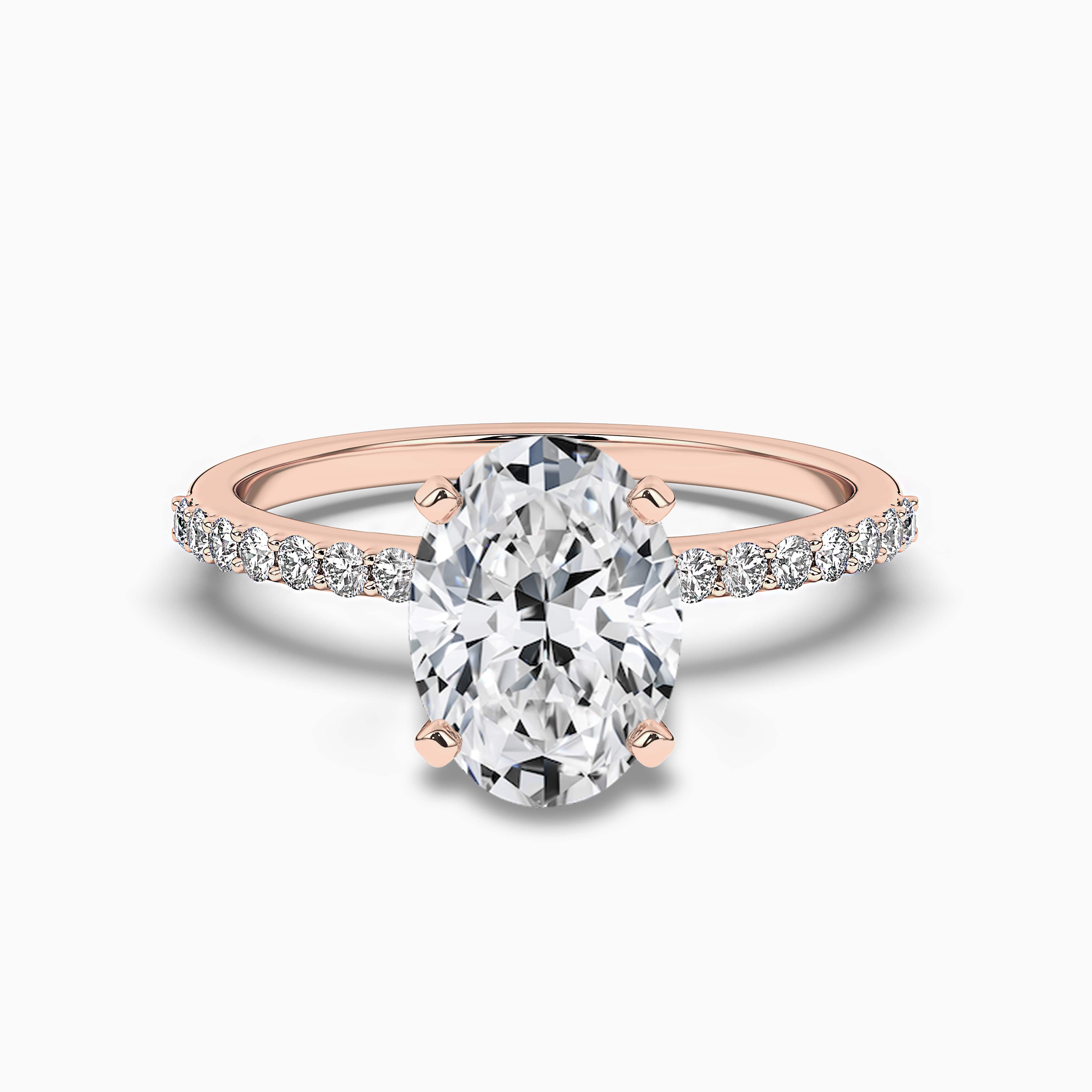 Oval Cluster Engagement Ring in Rose Gold
