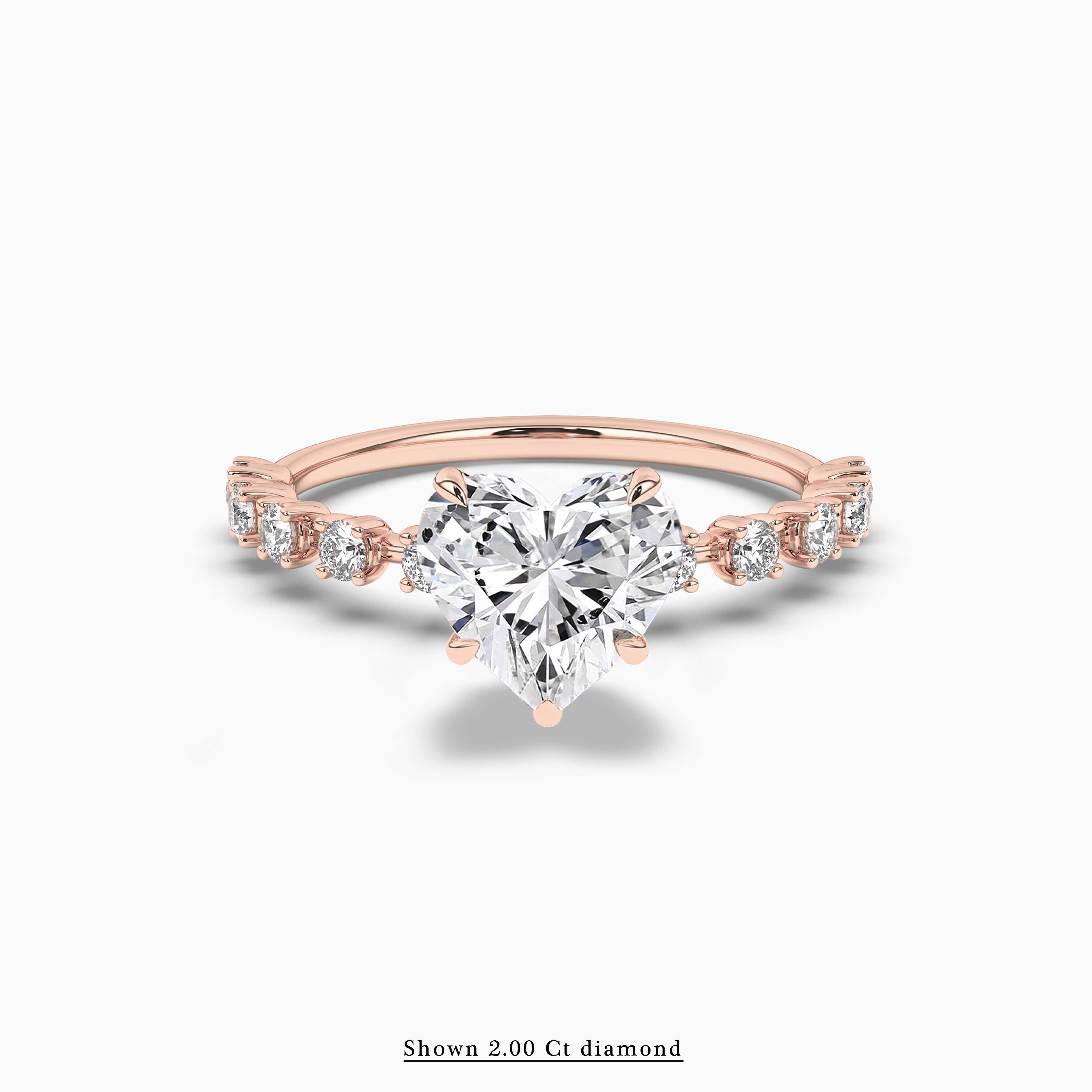 Rose Gold Heart Shaped Solitaire Engagement Ring