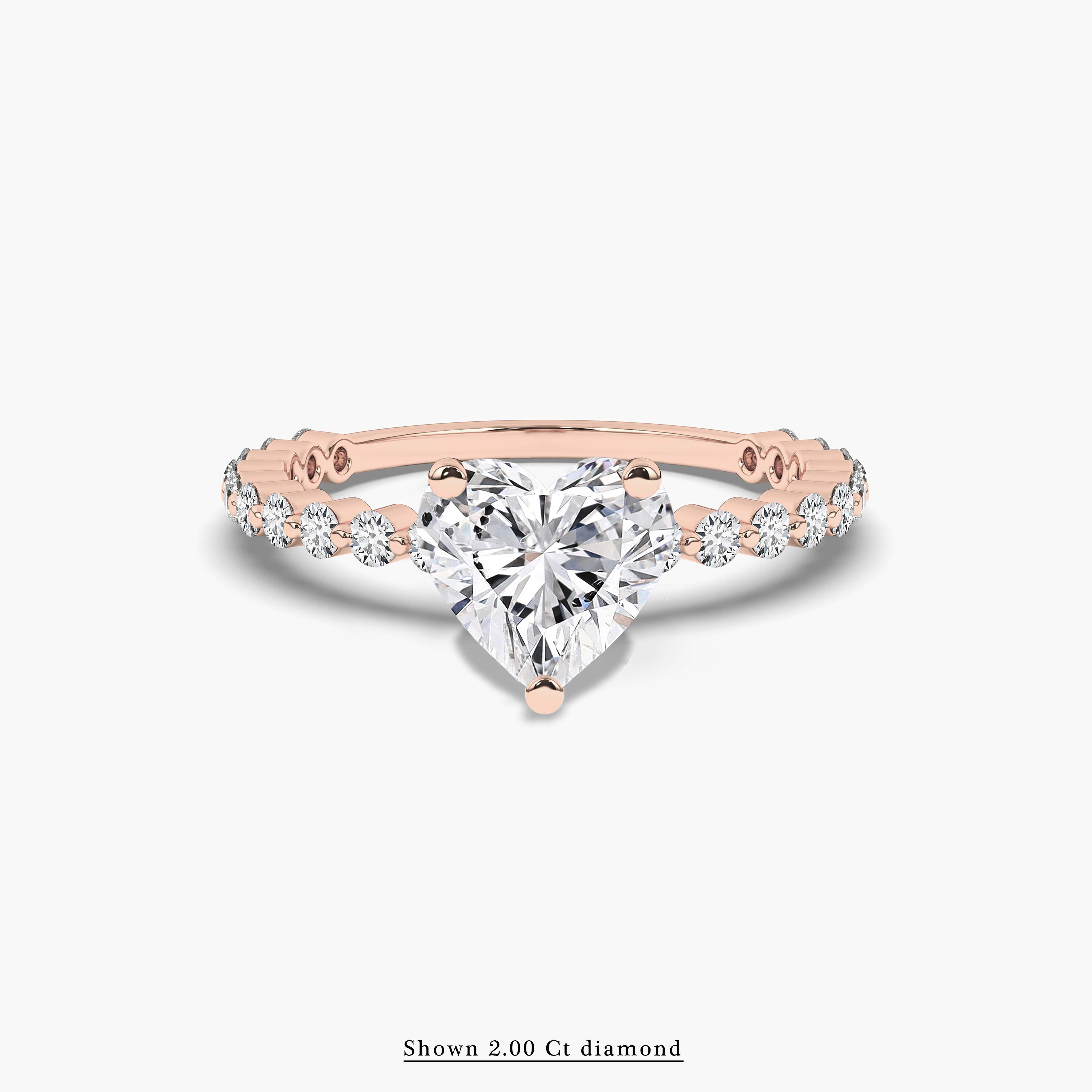 Heart Shape Diamond Engagement Ring Solitaire Rose Gold