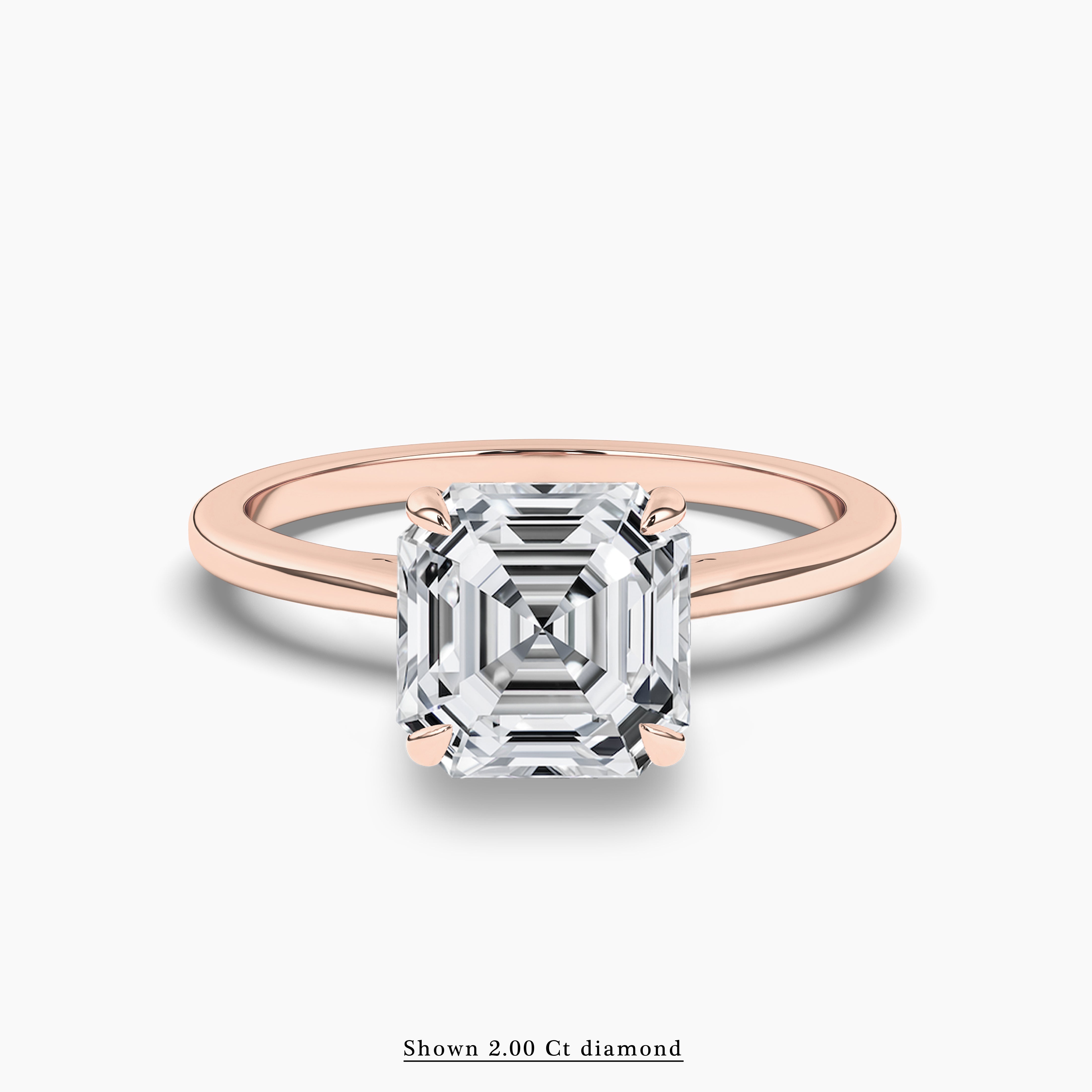 ASSCHER CATHEDRAL SOLITAIRE ROSE GOLD
