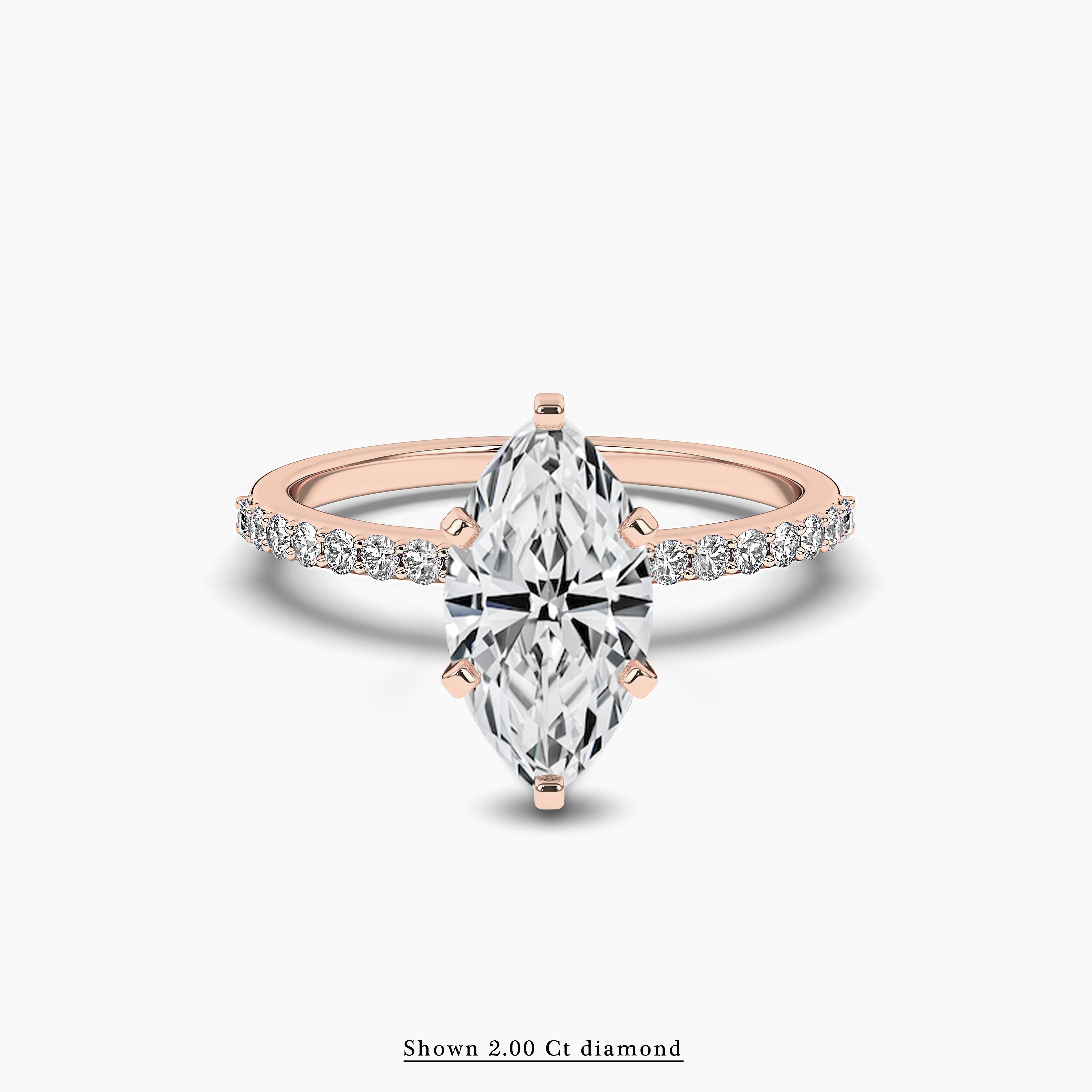 Marquise Cut Solitaire Engagement Ring In Rose Gold 