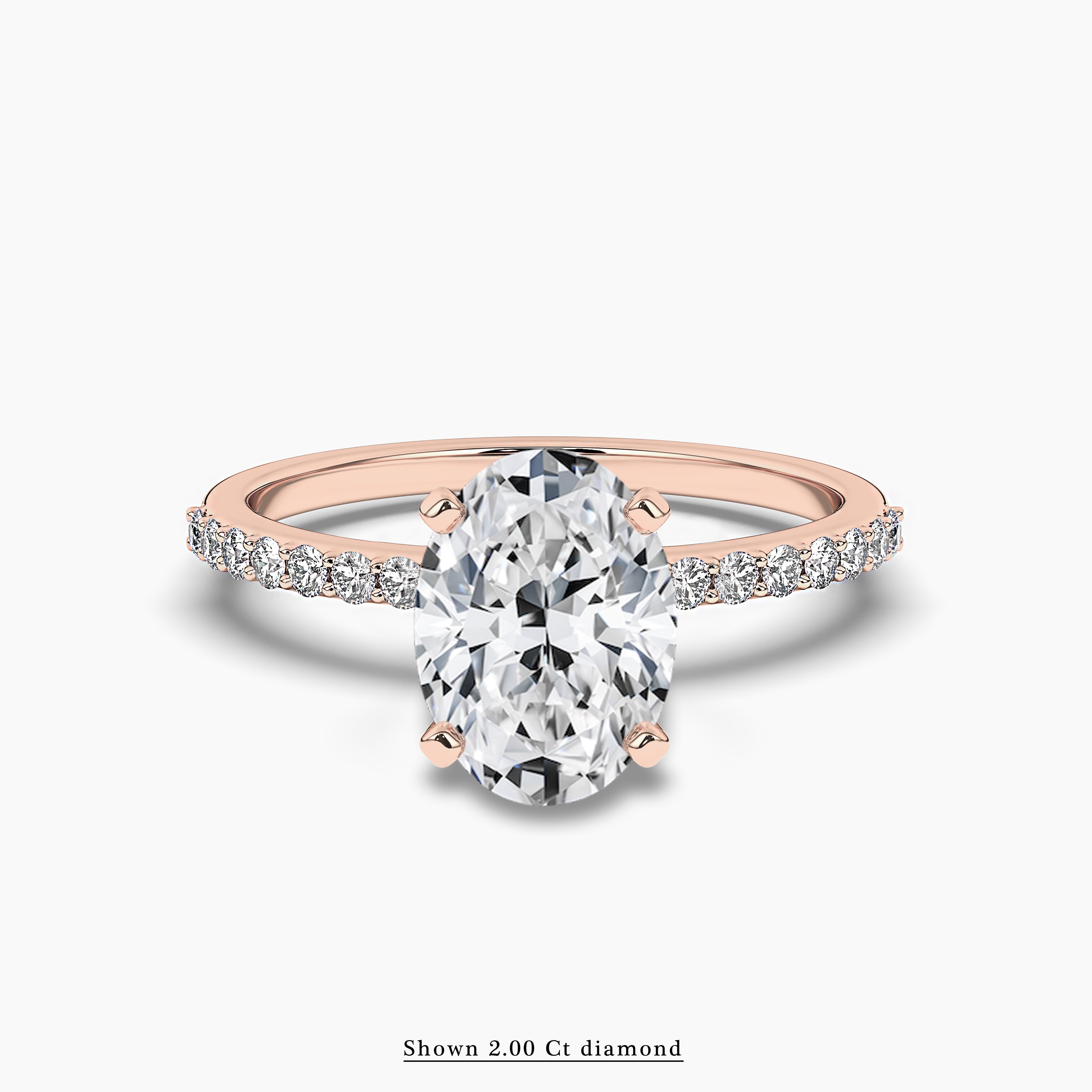 Oval Cluster Engagement Ring in Rose Gold