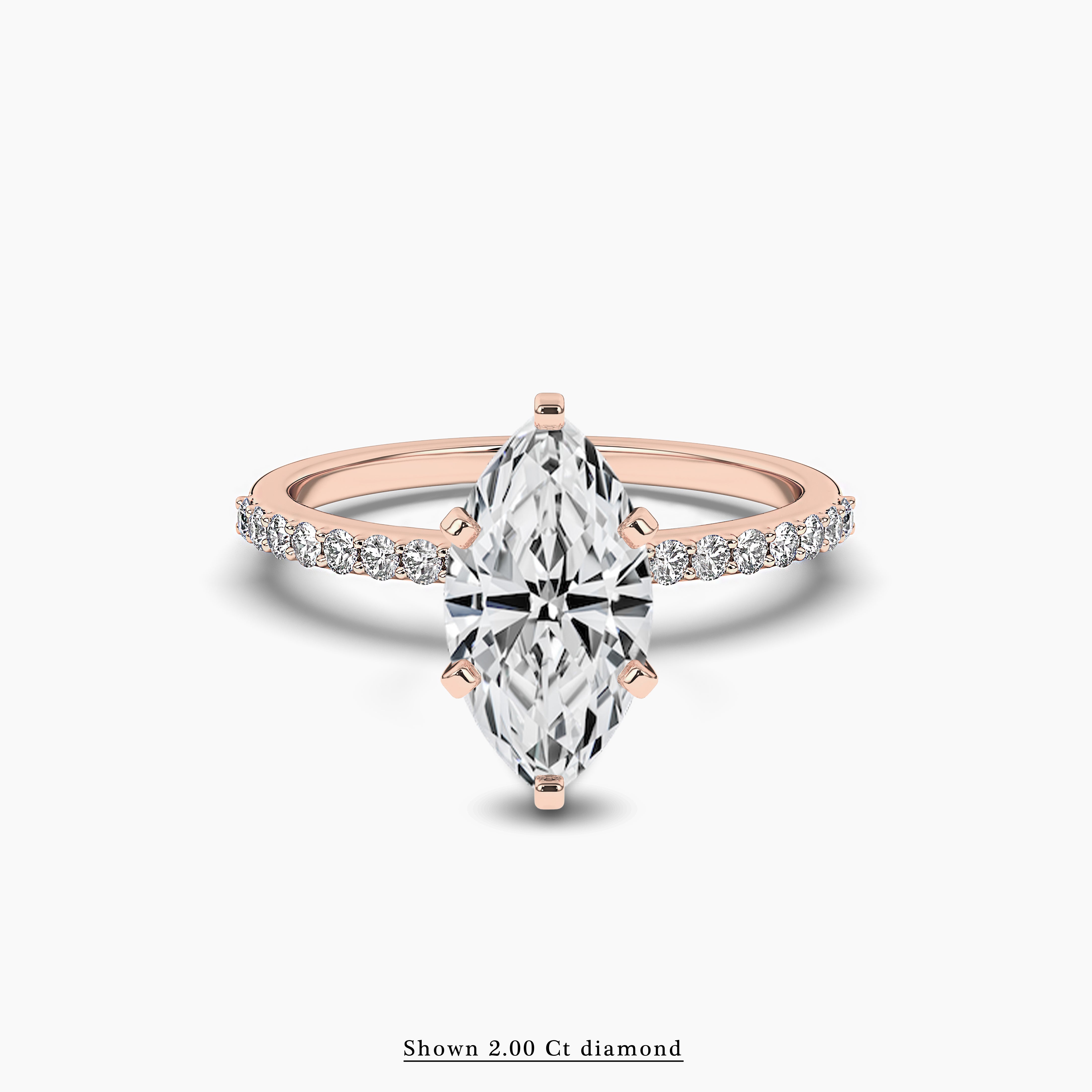 Marquise Cut Solitaire Engagement Ring In Rose Gold