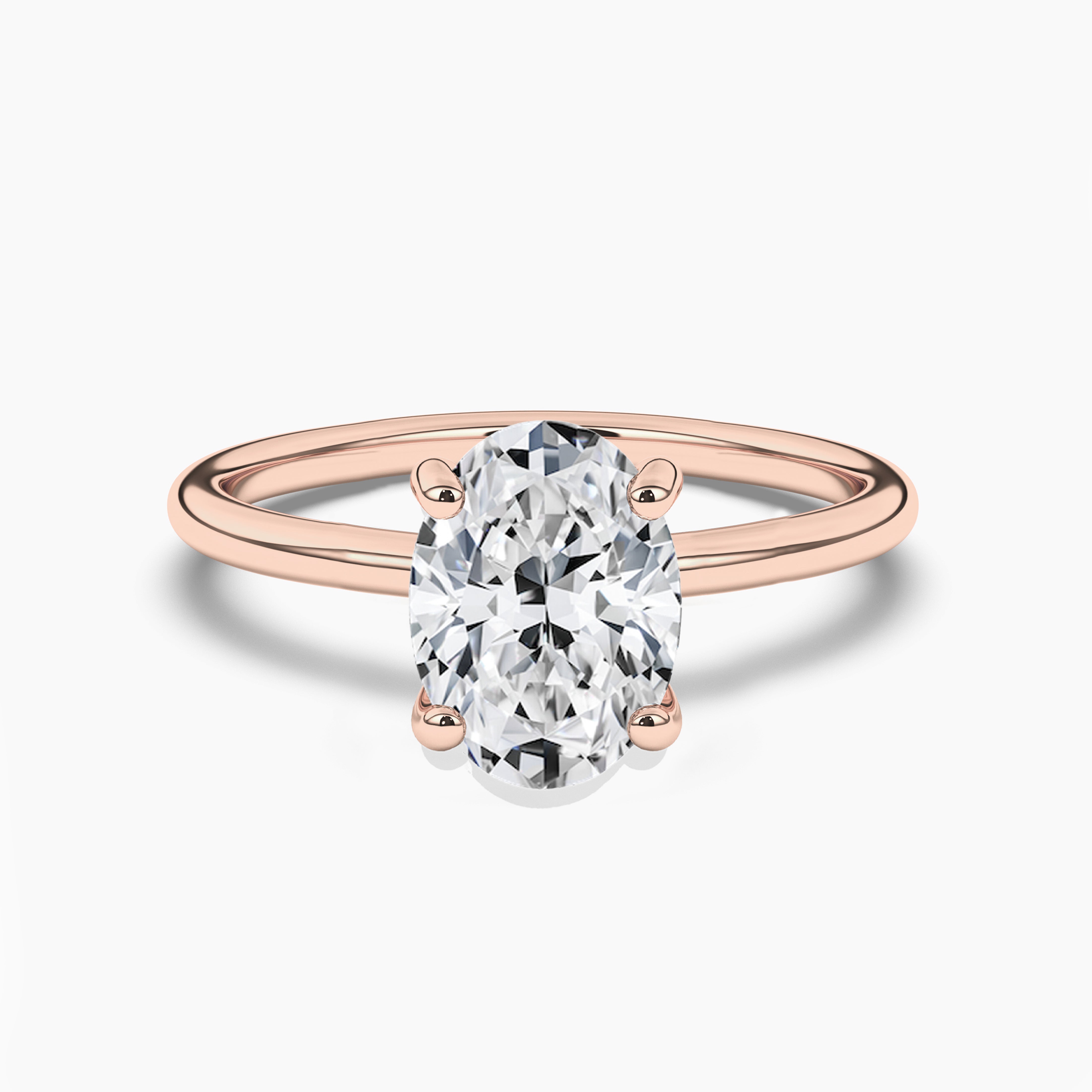 Rose Gold Oval Cut Engagement Ring