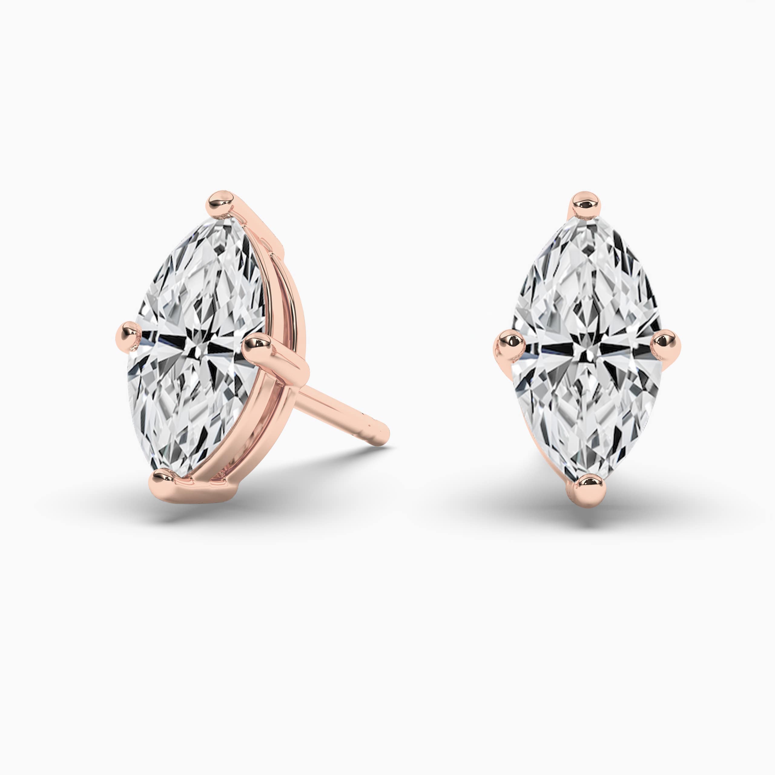 MARQUISE DIAMOND EARRINGS IN ROSE GOLD