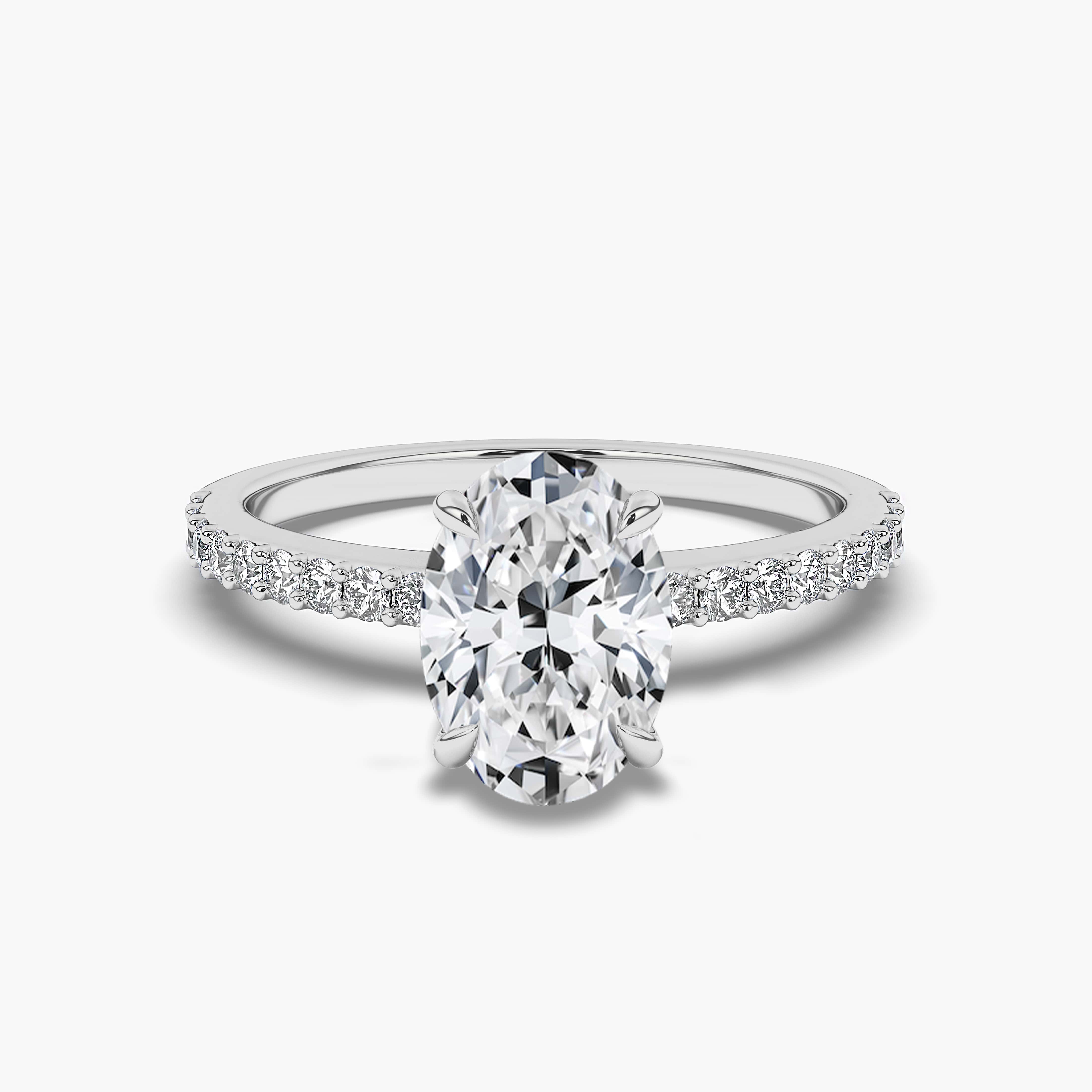 2 oval engagement ring with solitaire stones