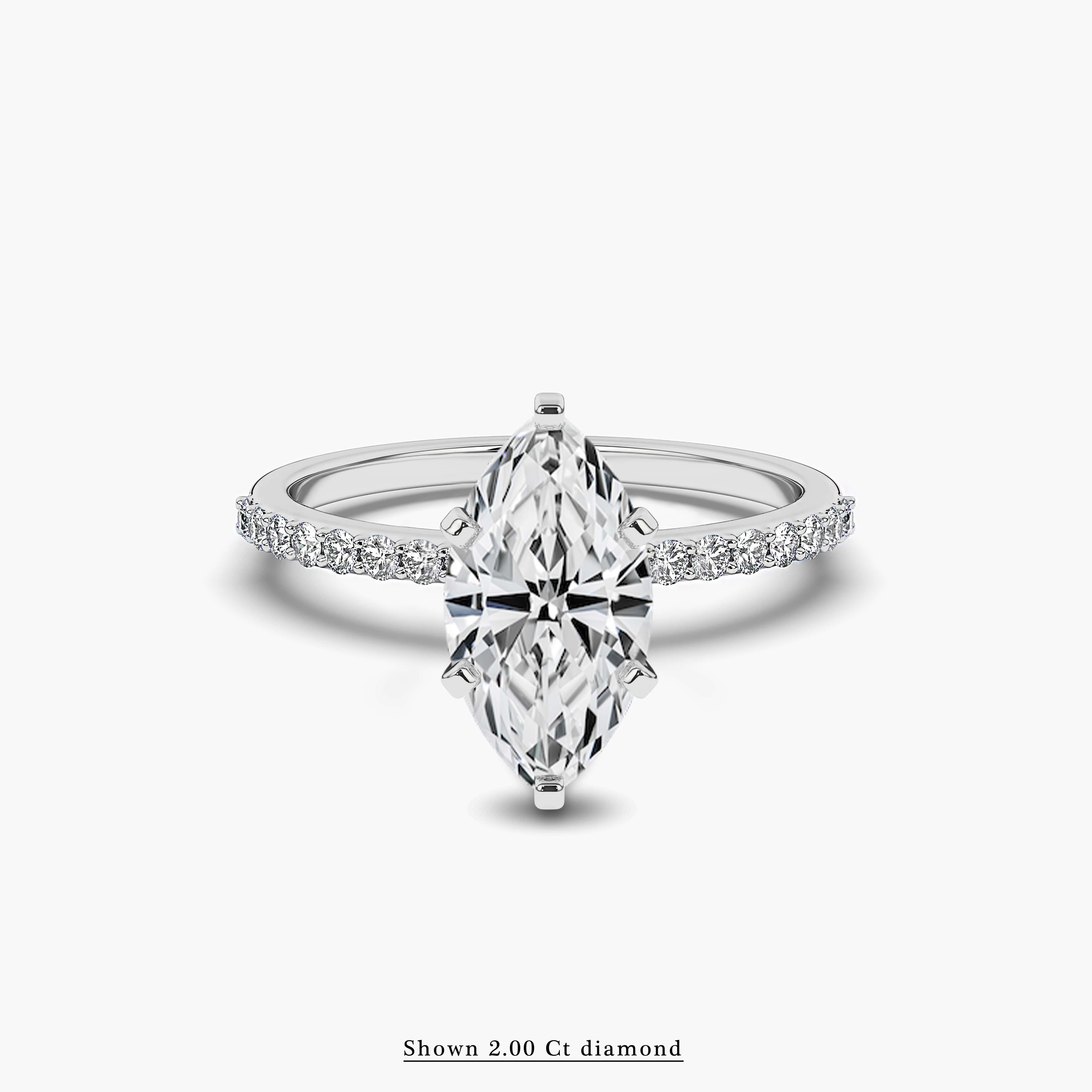 2.00 ct Marquise Cut Solitaire Engagement Ring