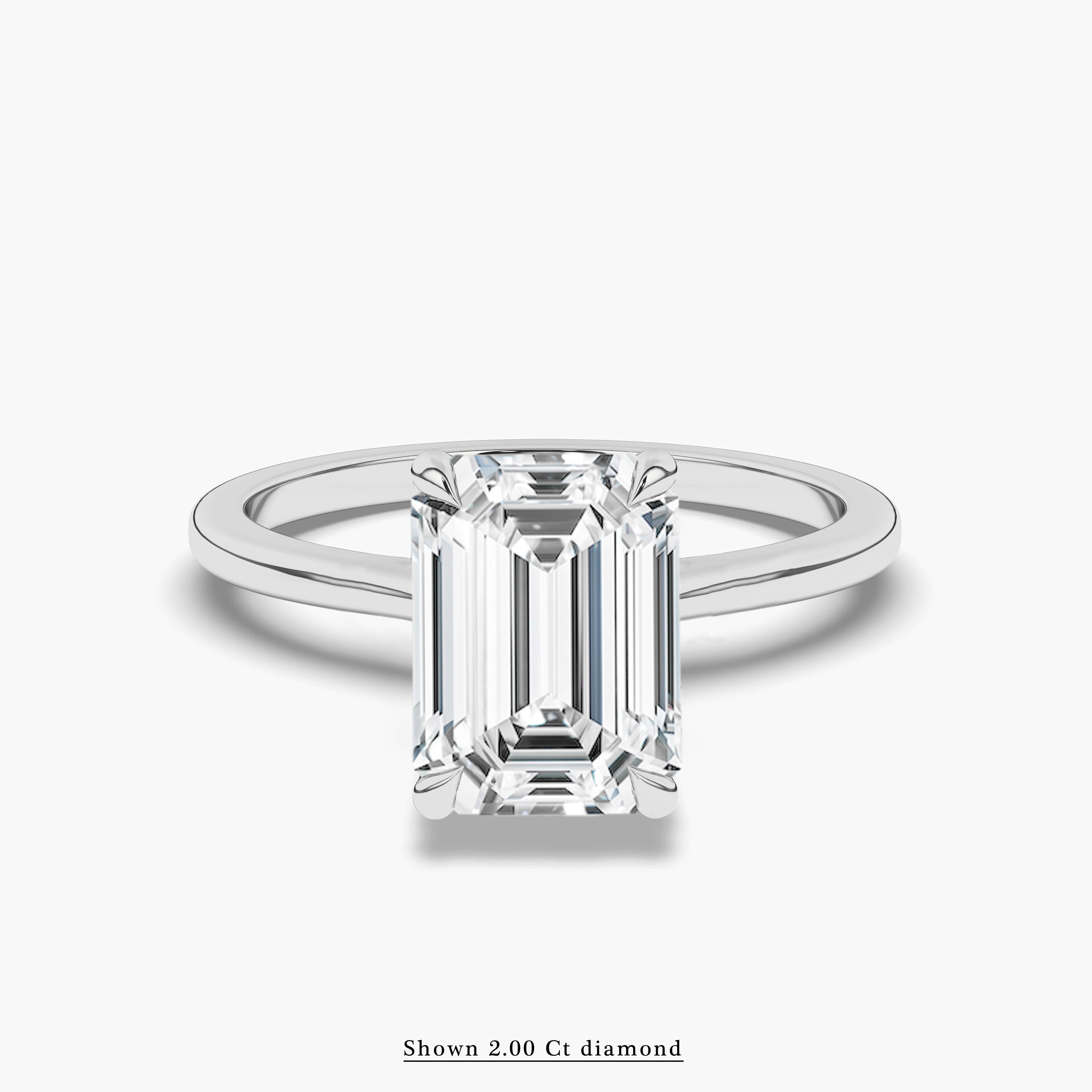 Claw Prong Cathedral Solitaire Ring in White Gold