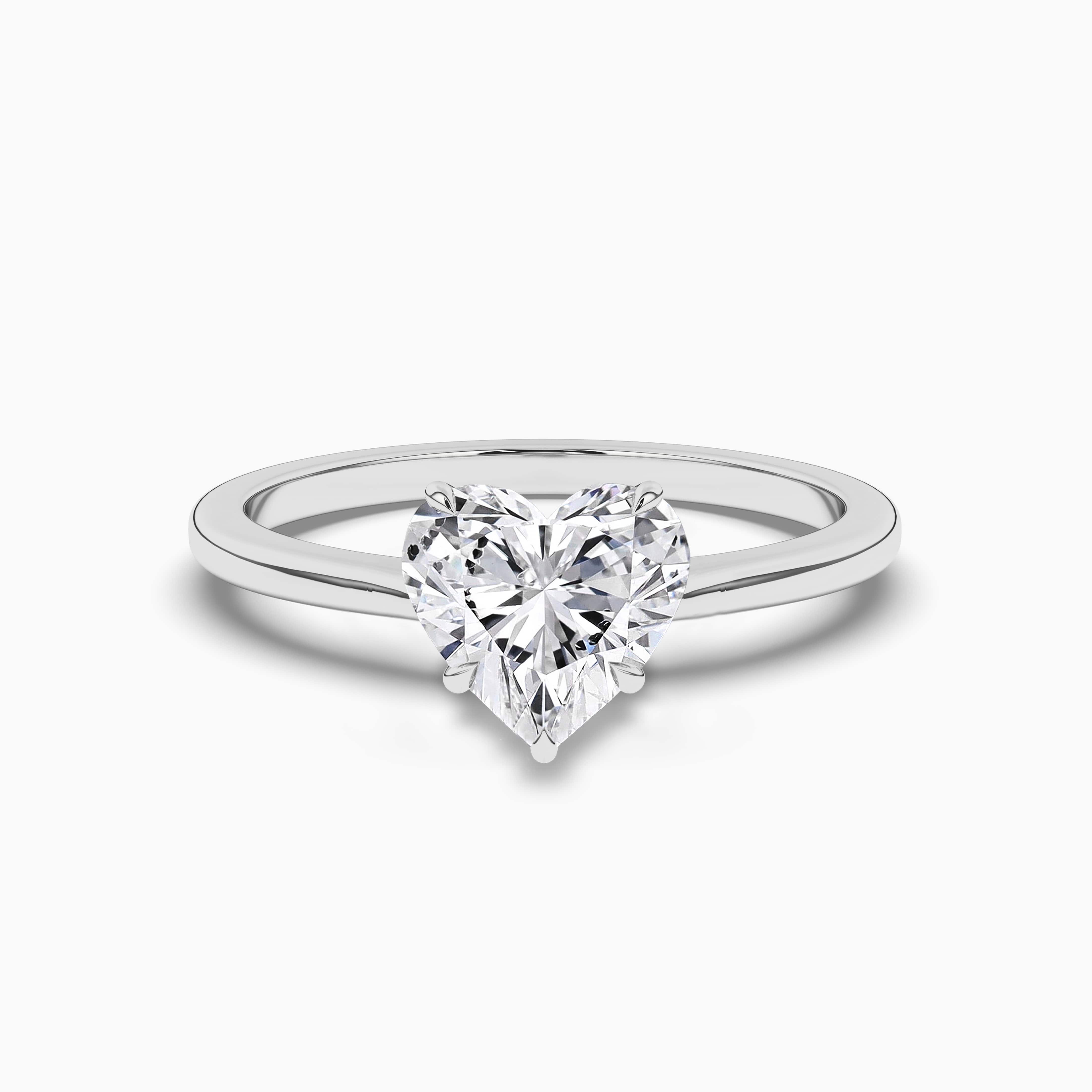 Heart cut Solitaire cut Diamond Engagement Ring White Gold