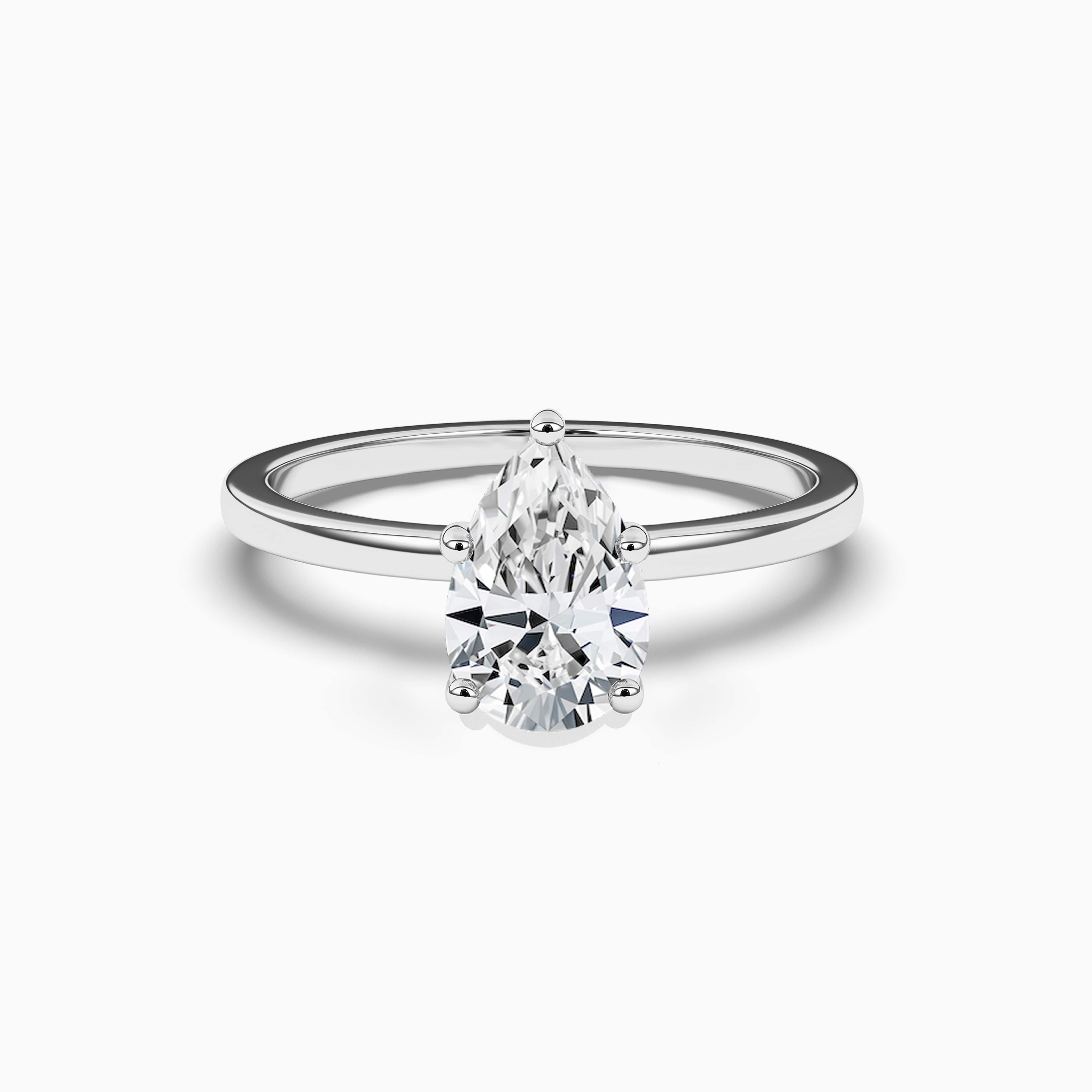 2.00ctw pear shaped engagement ring in white gold