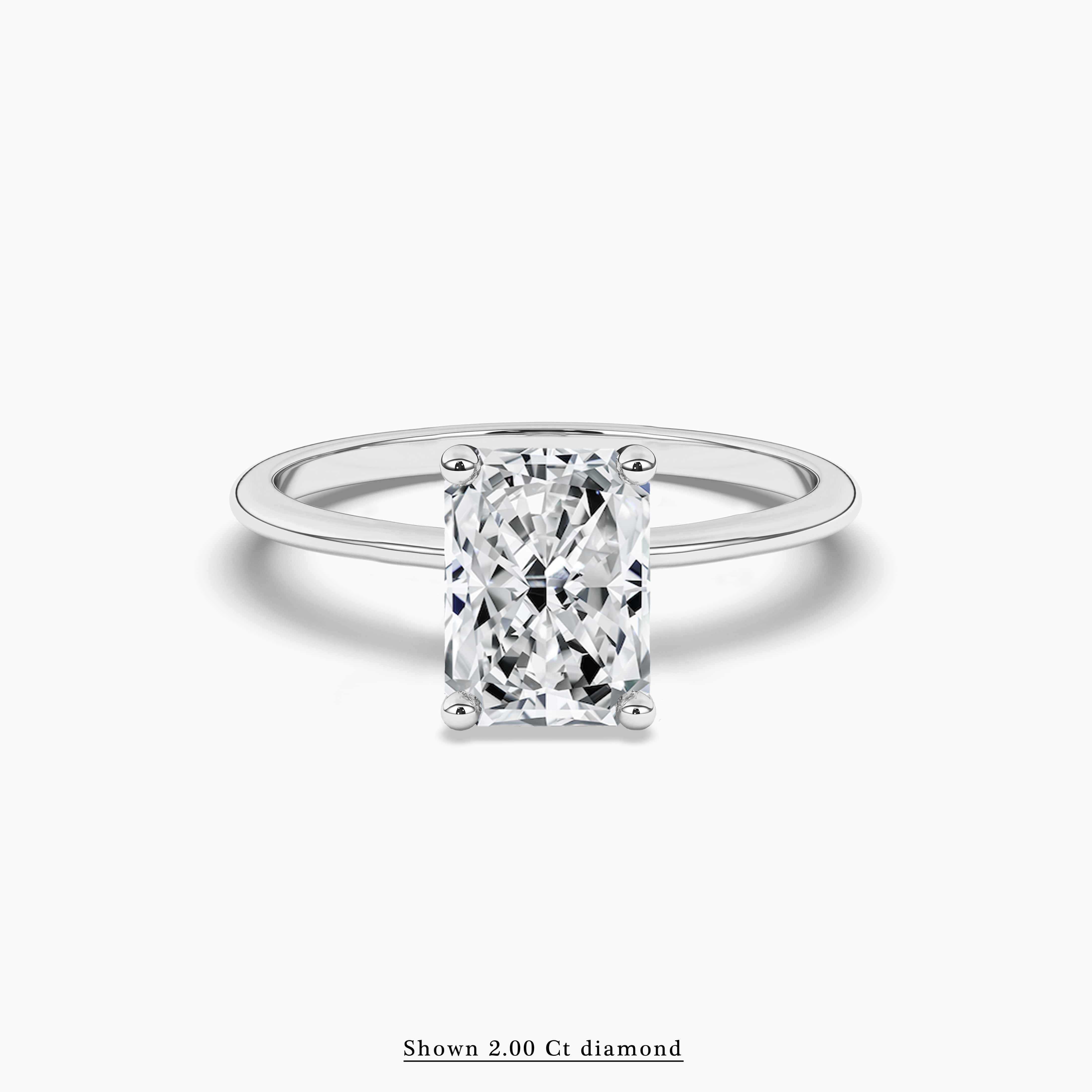 2.00 ct solitaire Radiant engagement ring