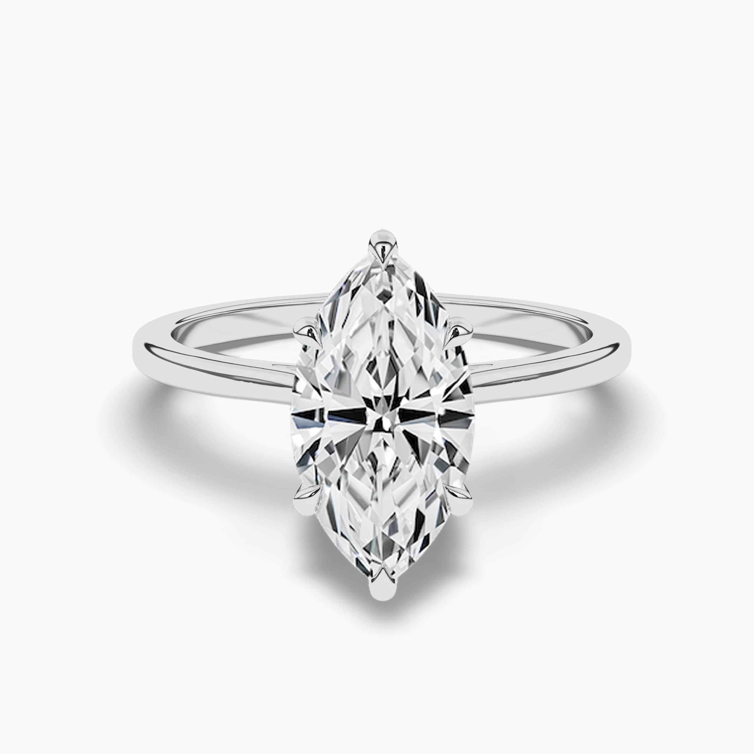 Marquise Solitaire Engagement Ring White Gold