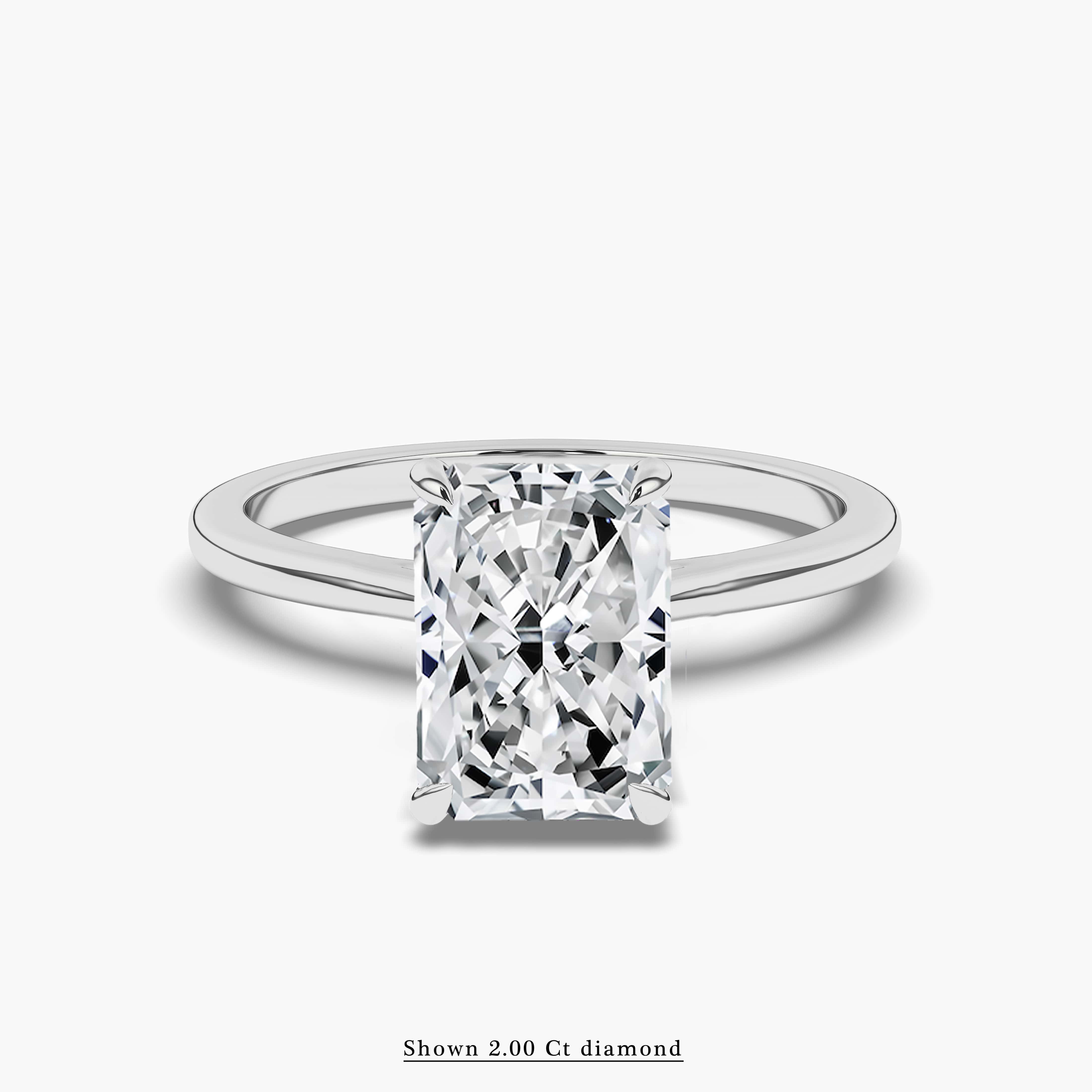 Radiant Cut Moissanite Cathedral Engagement Ring