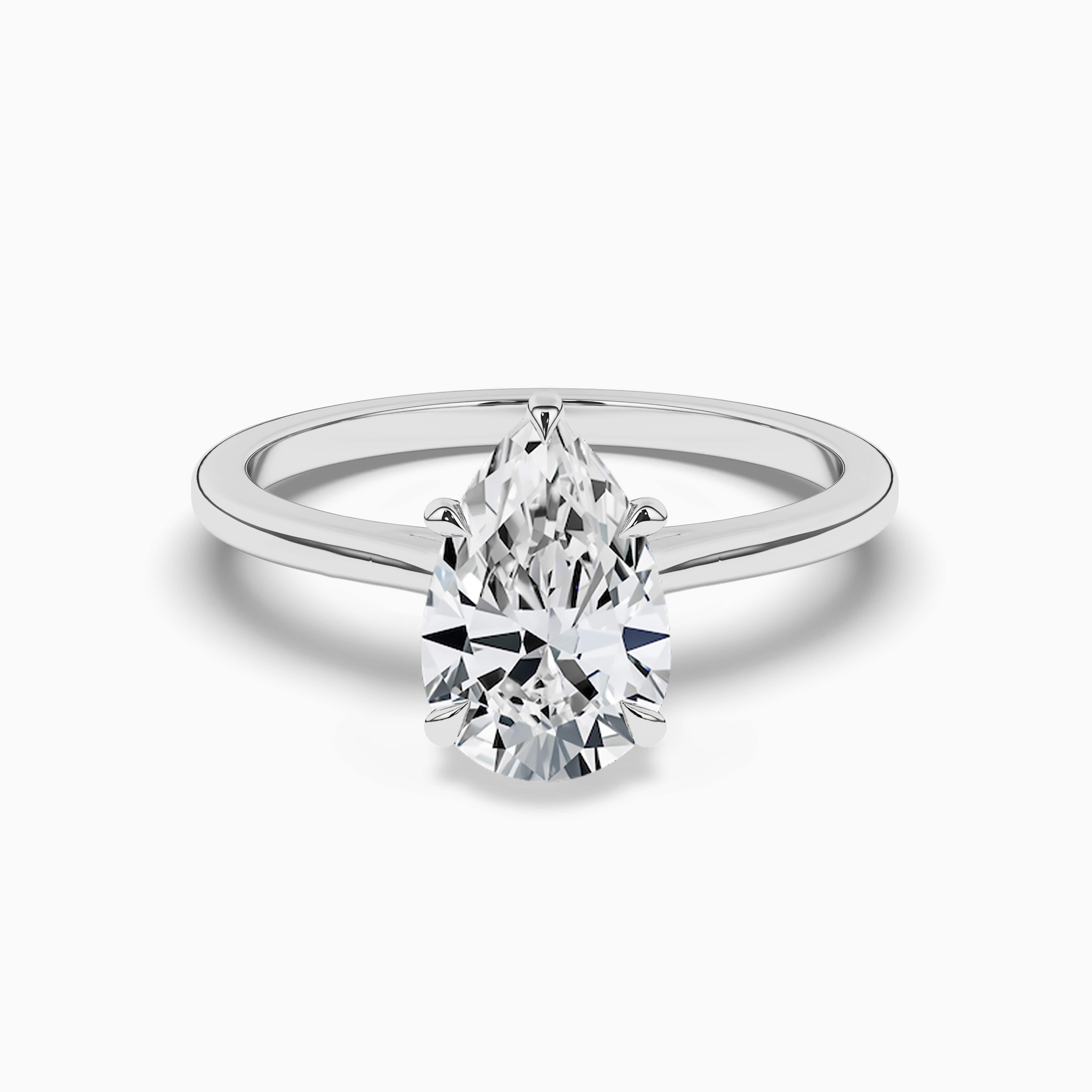 Pear Shape Solitaire Diamond Ring in Yellow Gold