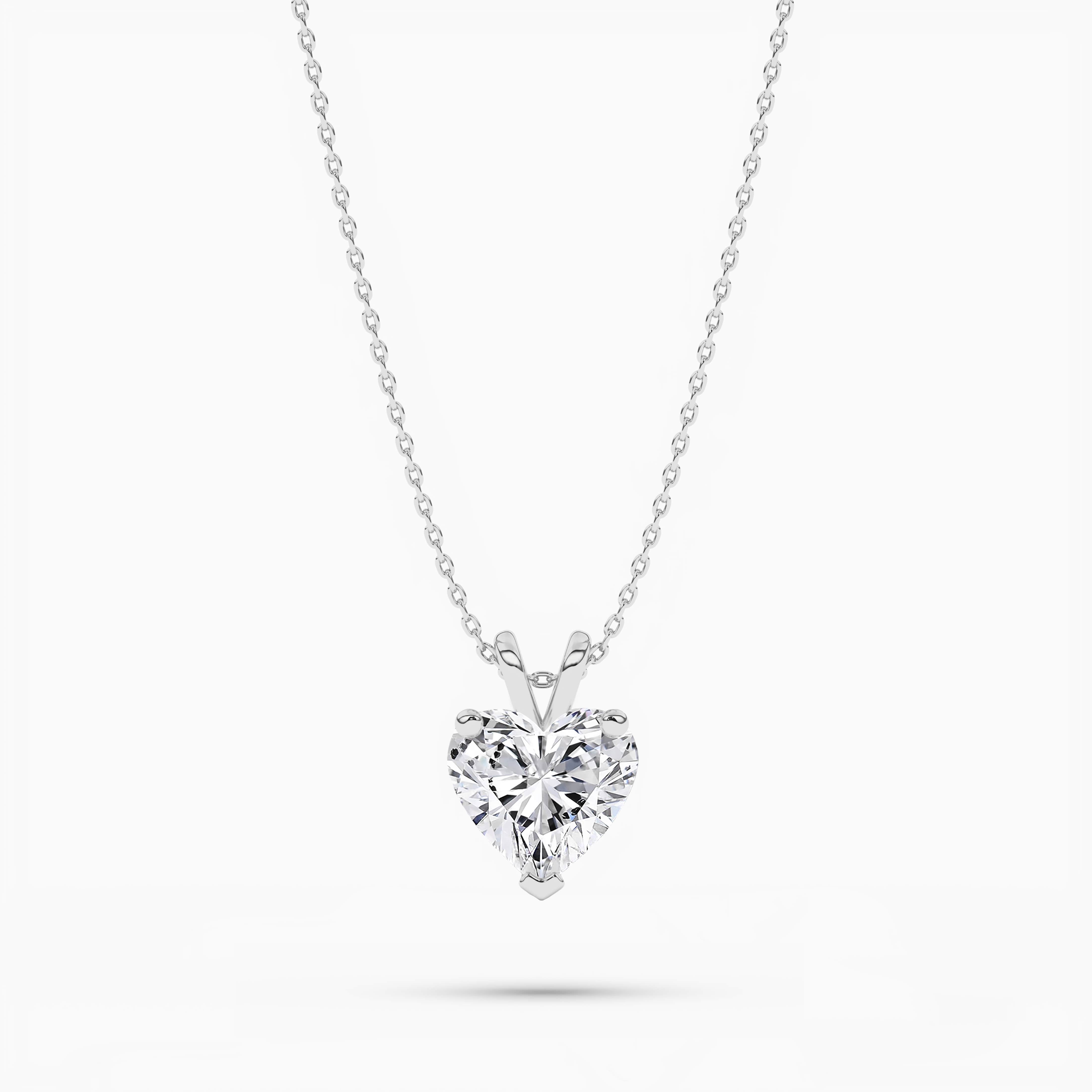 Heart Shaped Diamond Pendant in White Gold