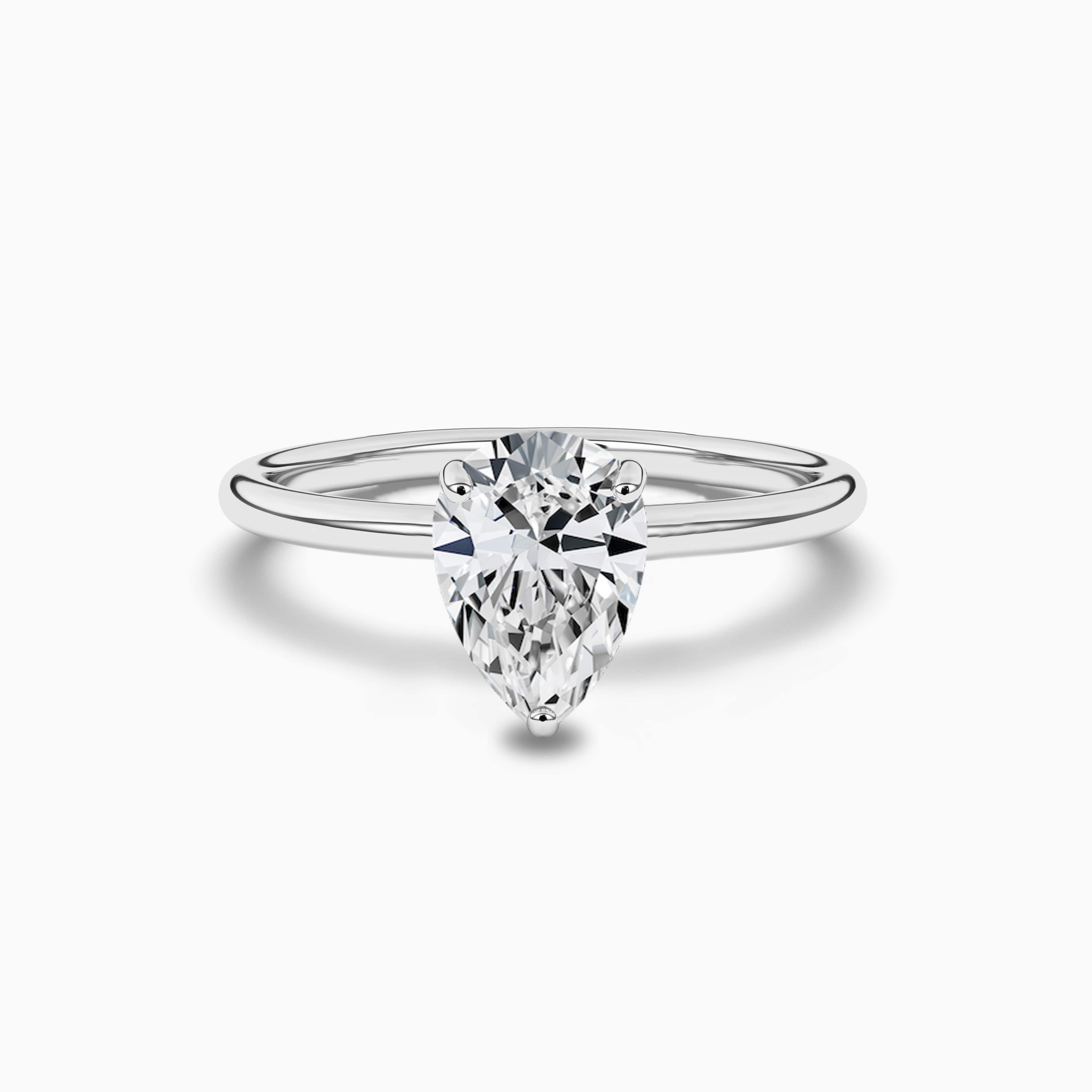 solitaire ring in white gold